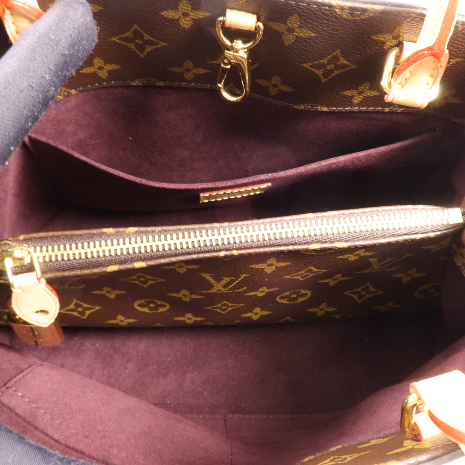 LOUIS VUITTON Monogram Montaigne MM金扣手挽肩背兩用袋