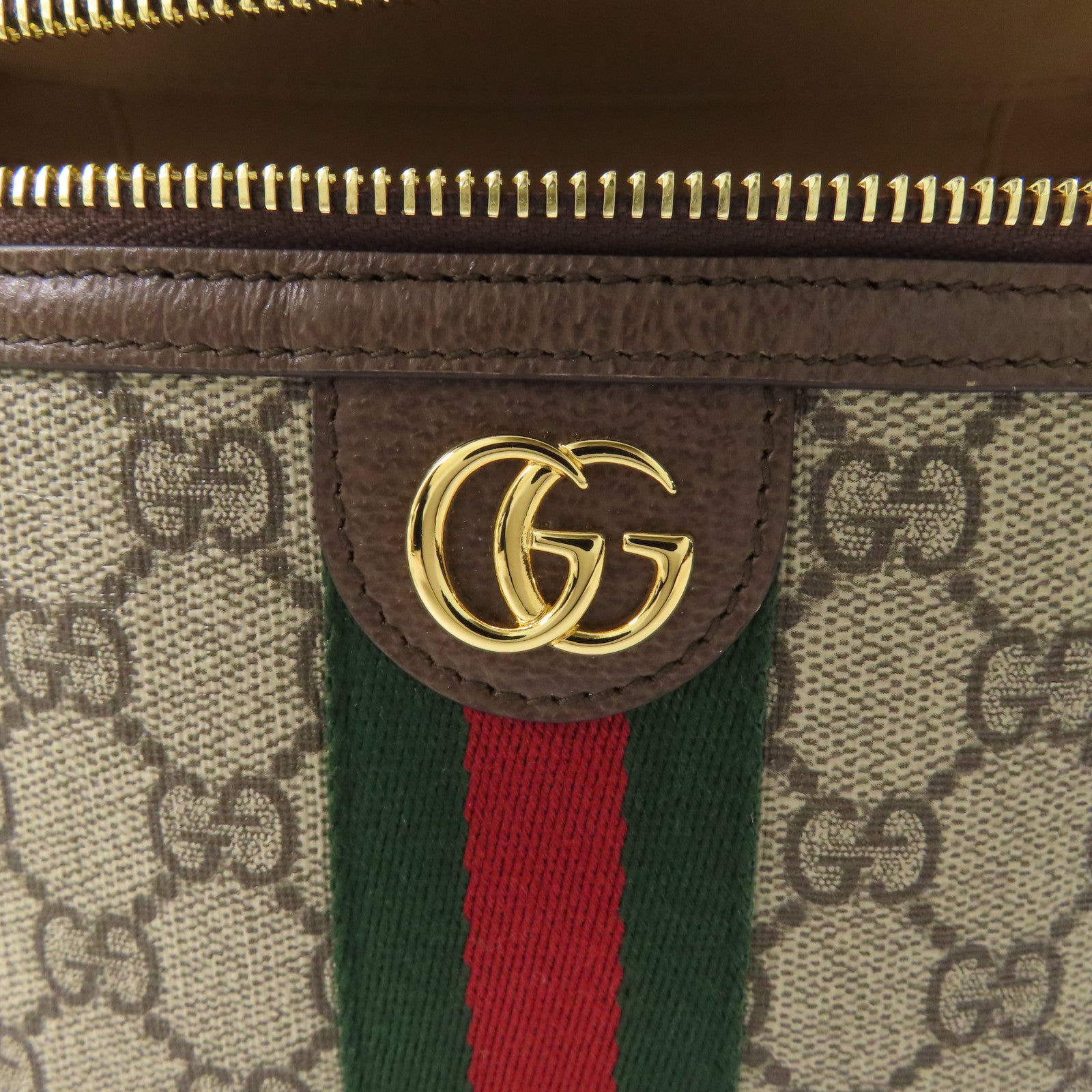 GUCCI 塗層帆布GG Supreme Ophidia金扣腰包/鏈帶肩背袋