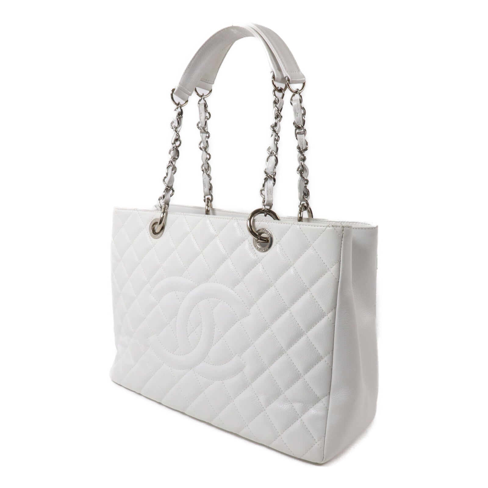 CHANEL 牛皮皮革GST Grand Shopping Tote Bag鏈帶肩背袋