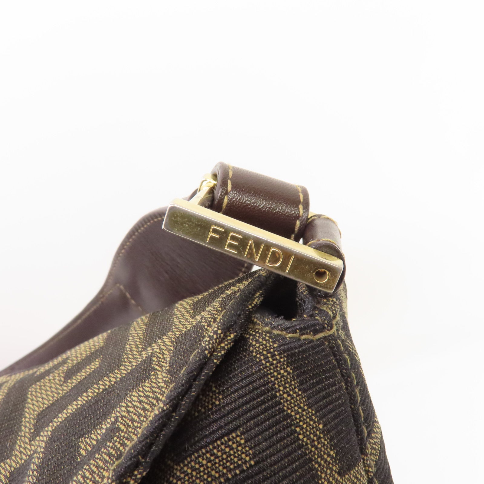 FENDI 帆布Shoulder Bag金扣肩背袋啡色