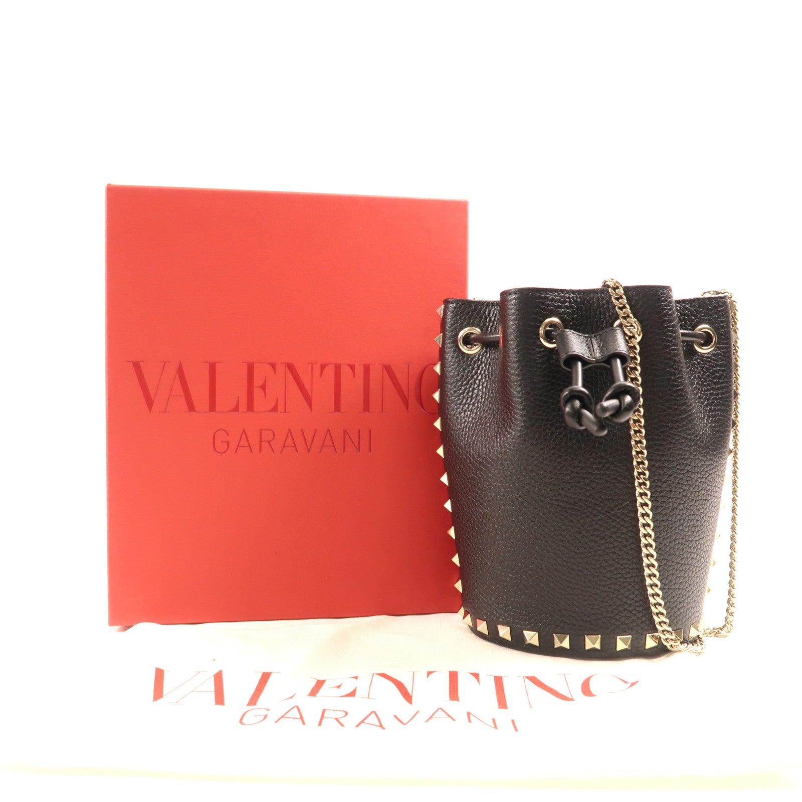 Valentino 牛皮皮革Chain Bucket Bag肩背袋