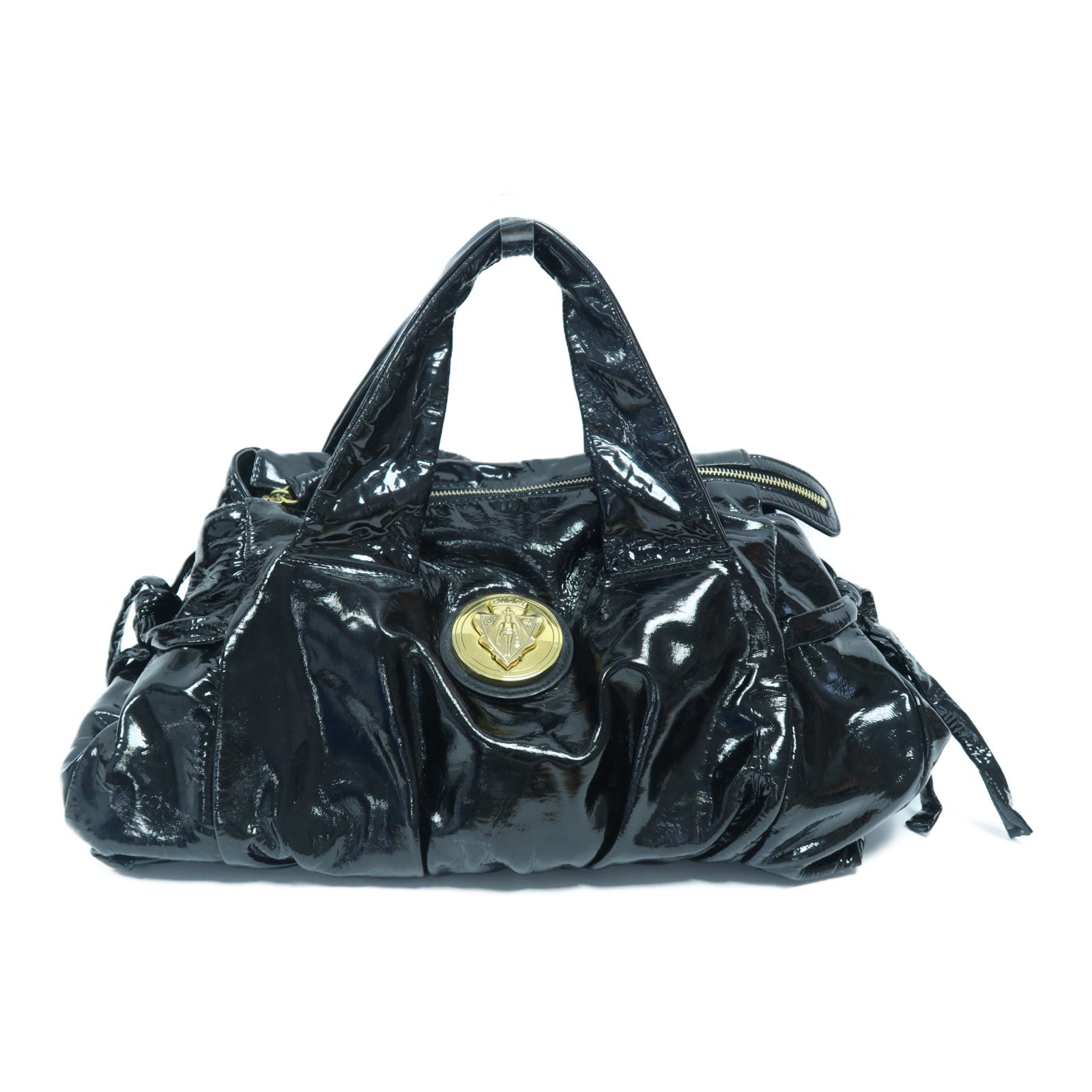 GUCCI 【激減優惠】漆皮皮革Hysteria Handbag金扣手挽袋黑色
