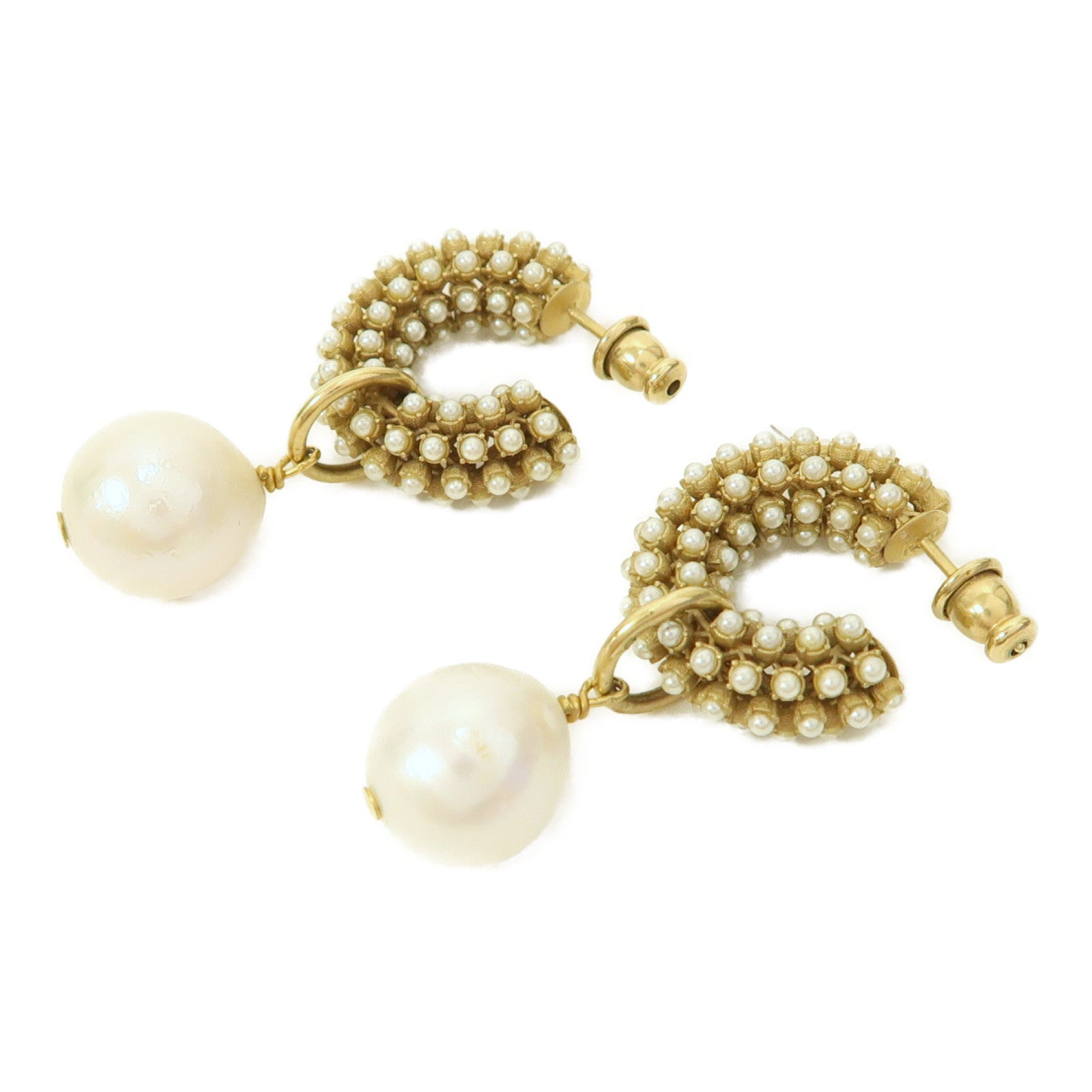 Dior 金屬Earrings耳環金色/白色