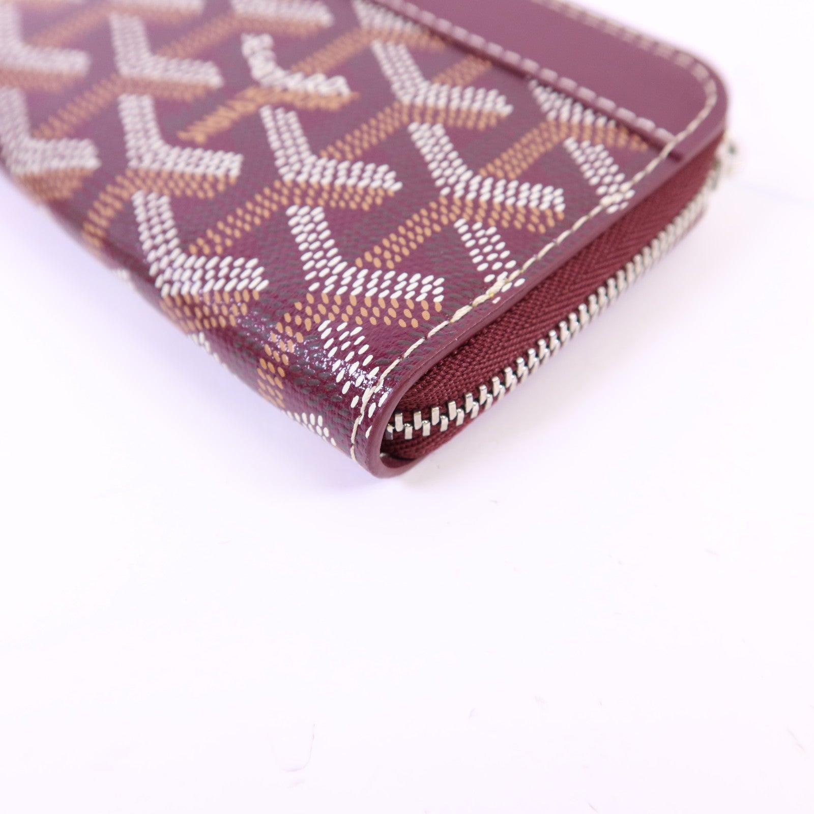 GOYARD 塗層帆布/牛皮皮革Matignon Mini Wallet銀扣錢包