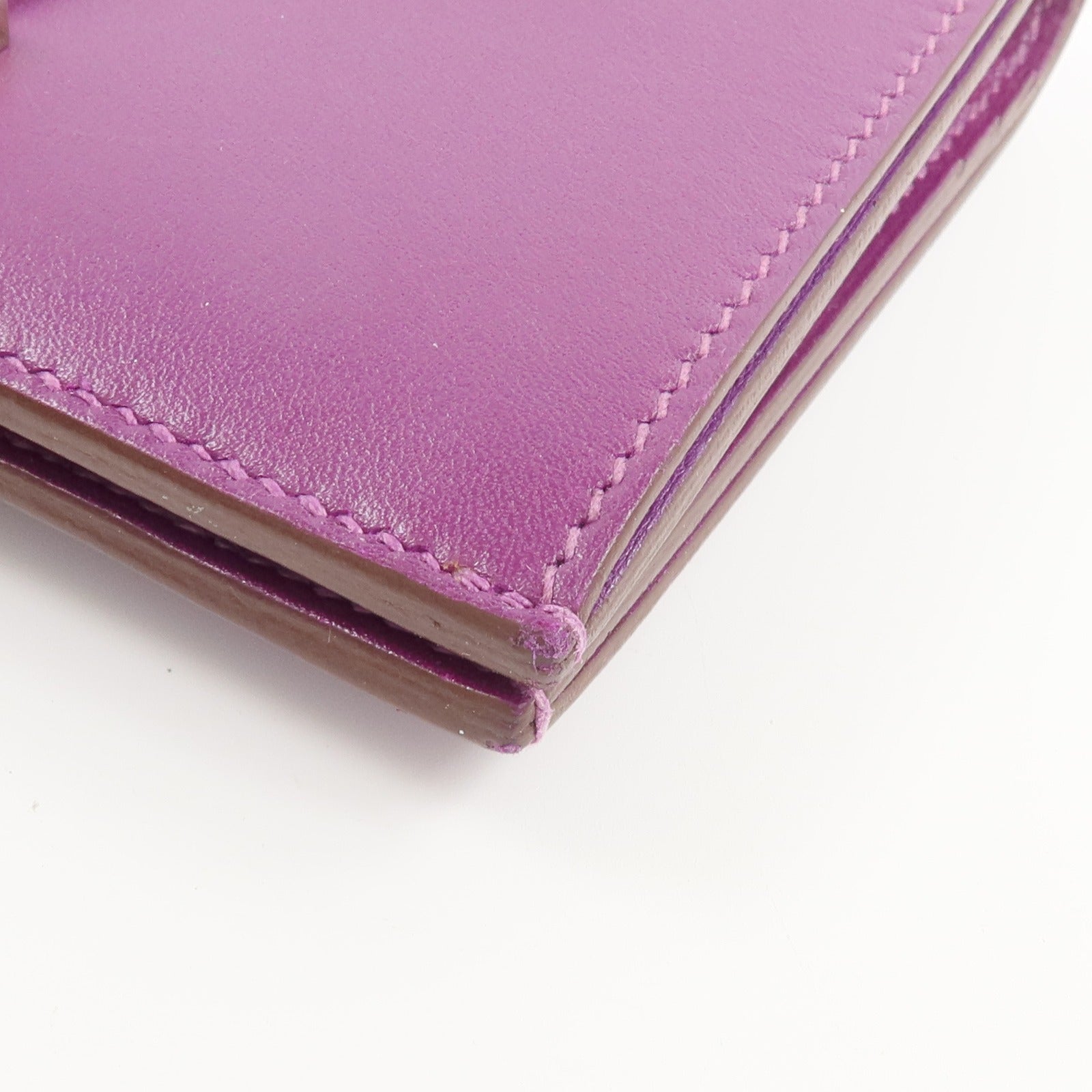 HERMES Tadelakt 皮革/蜥蝪皮革Bearn Compact Wallet錢包Anemone