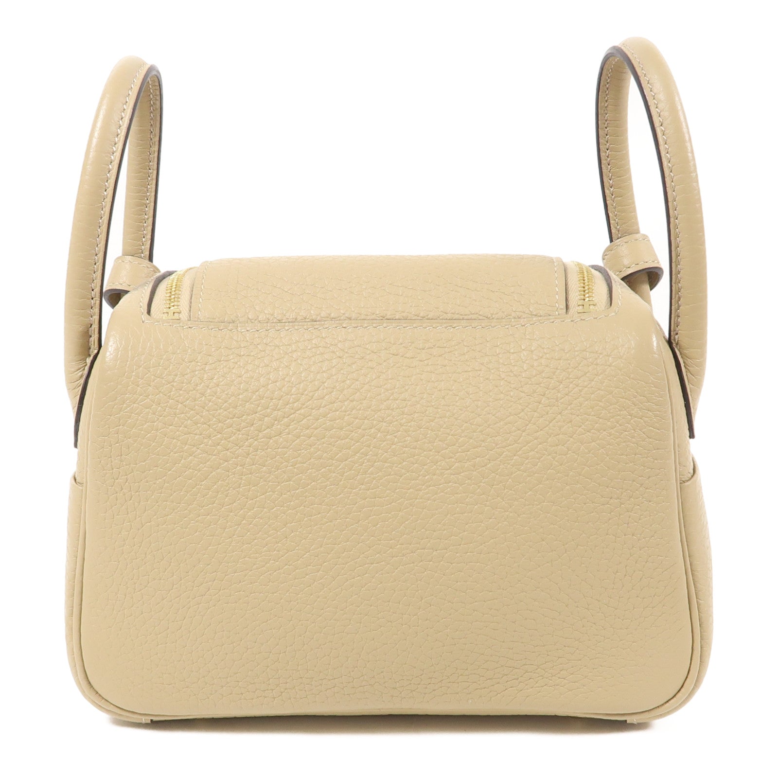 HERMES Clemence皮革Mini Lindy金扣手挽肩背兩用袋Trench