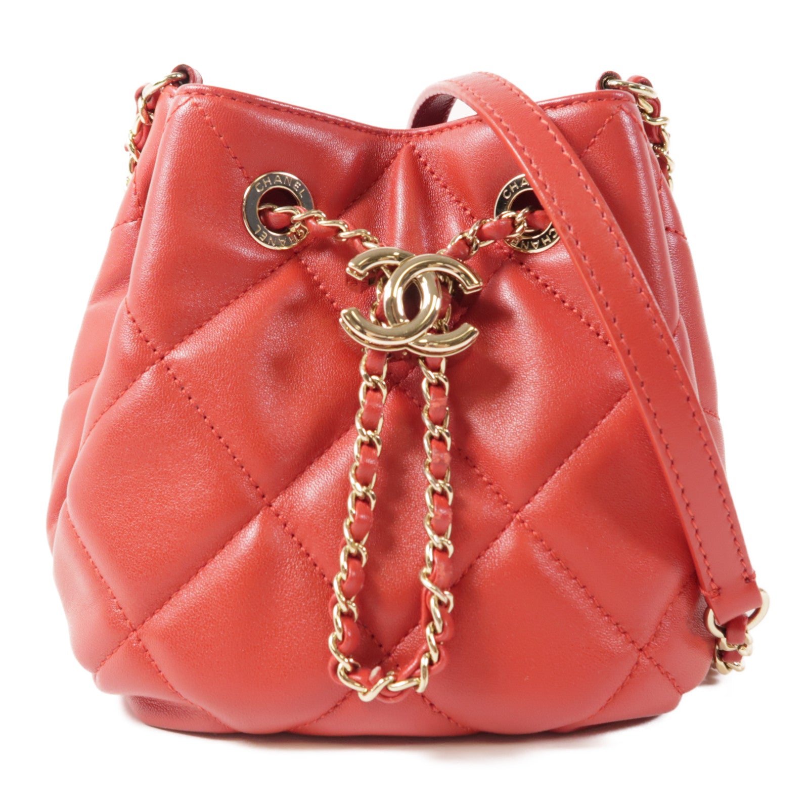 CHANEL 羊皮皮革Mini CC Dweller金扣肩背袋