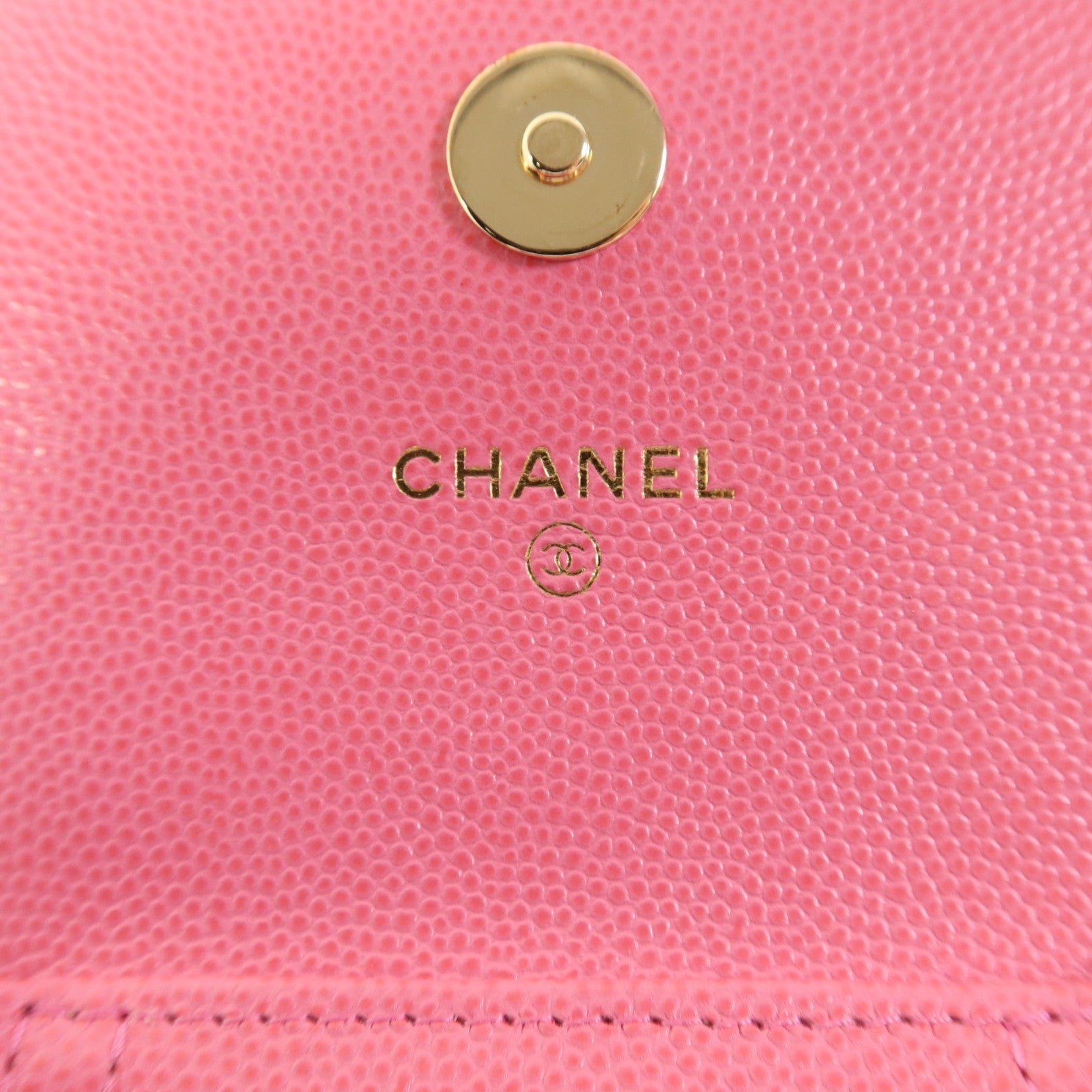 CHANEL 牛皮皮革Phone Holder金扣鏈帶肩背袋