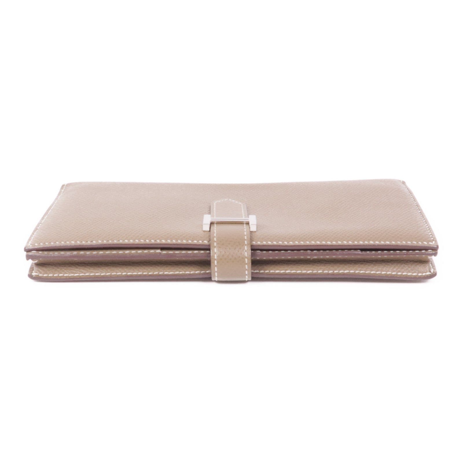 HERMES PHW Bearn Long Wallet Veau Epsom Leather Etoupe