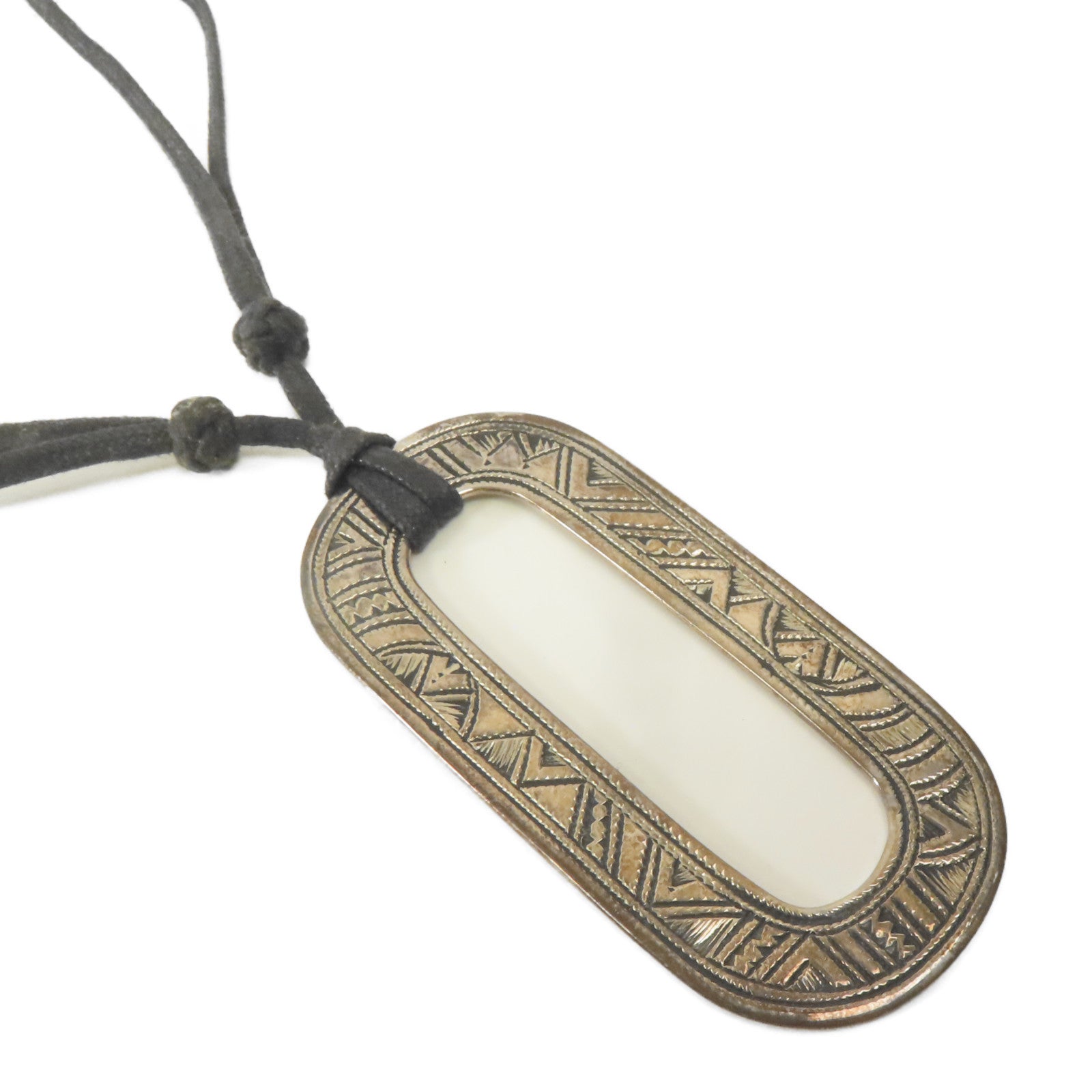 HERMES 925純銀/皮革Touareg Necklace項鍊
