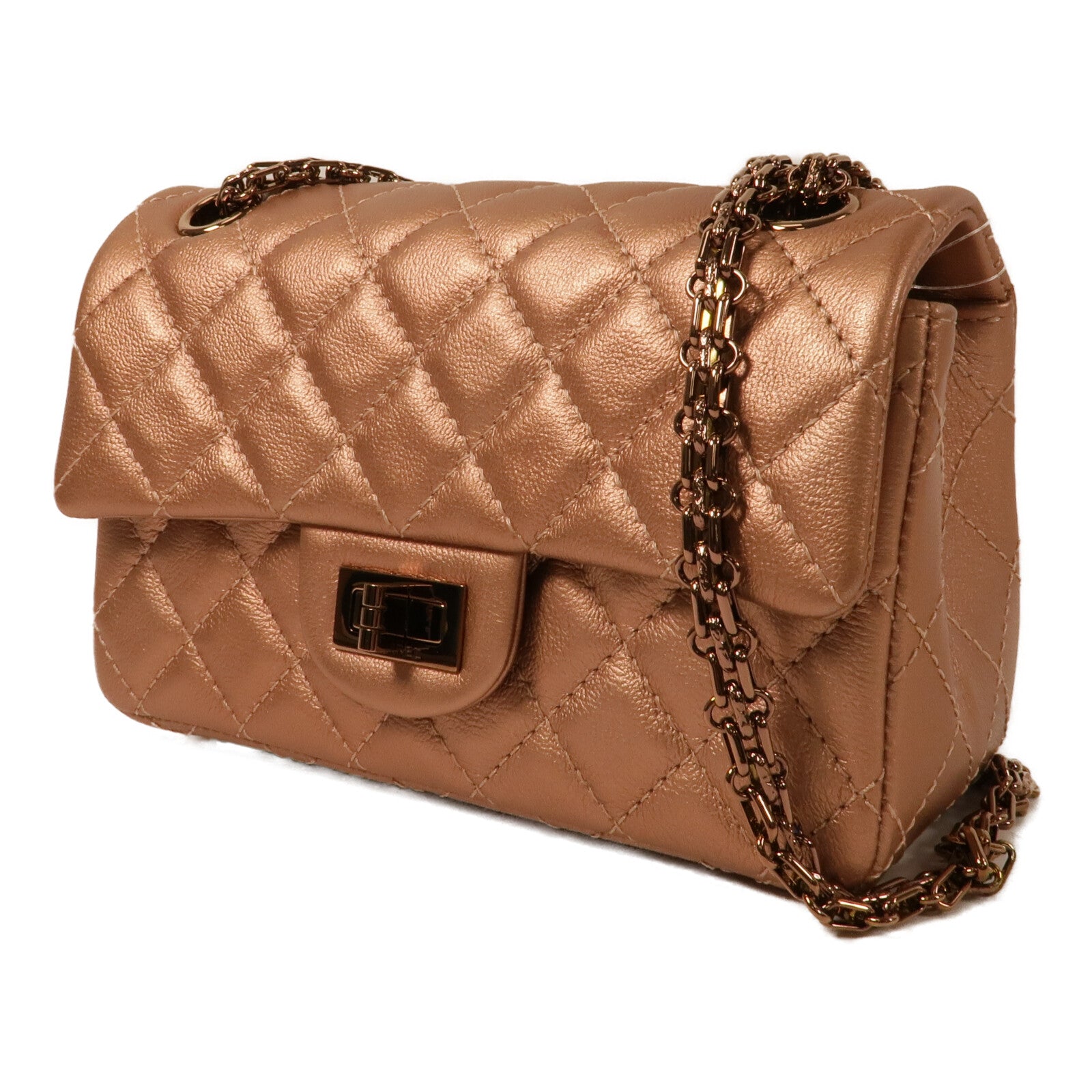 CHANEL 牛皮皮革2.55 Mini鏈帶肩背袋