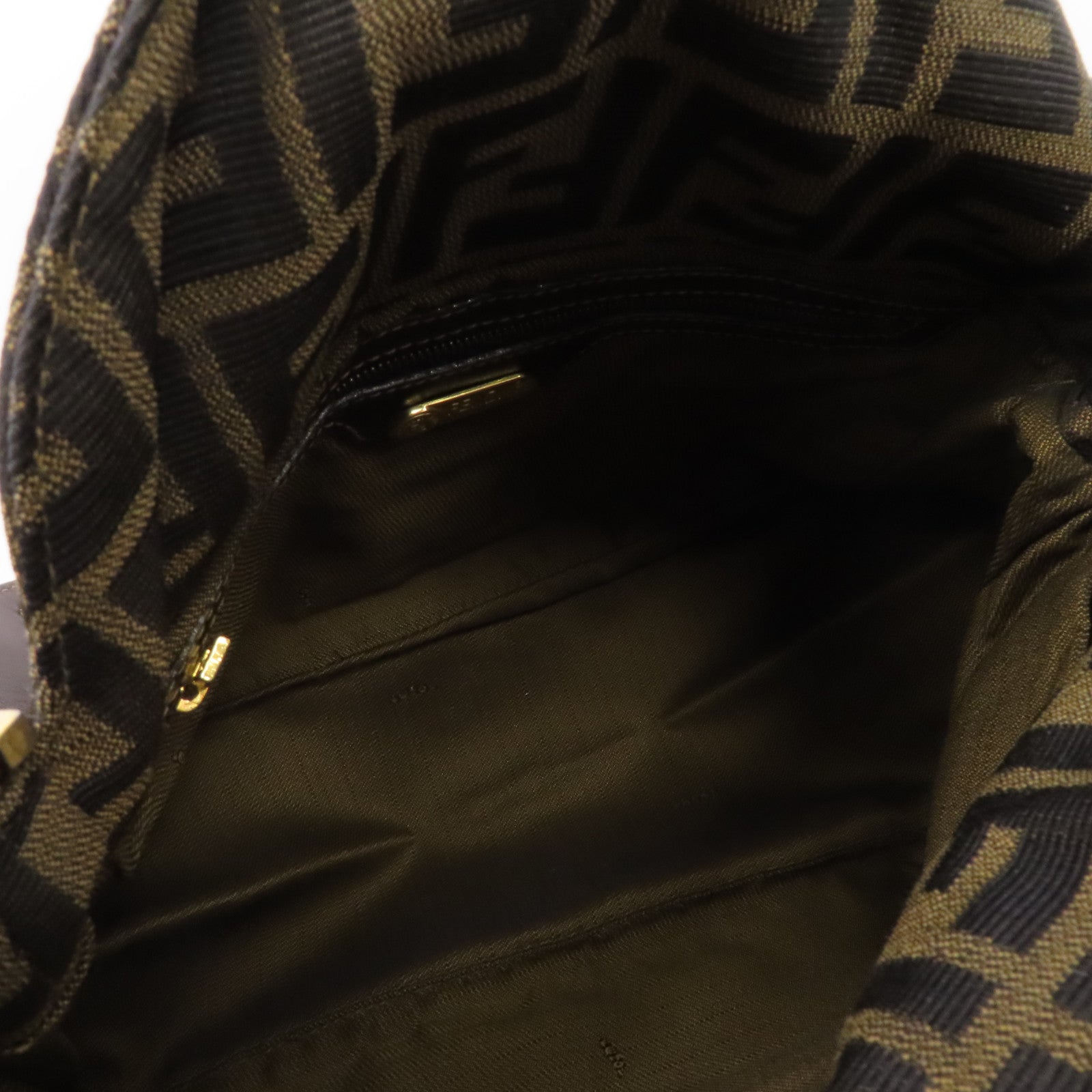 FENDI 帆布Shoulder Bag金扣肩背袋啡色