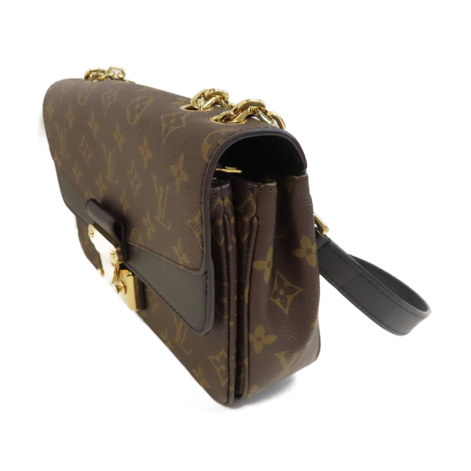 LOUIS VUITTON Monogram Marceau金扣鏈帶肩背袋啡色