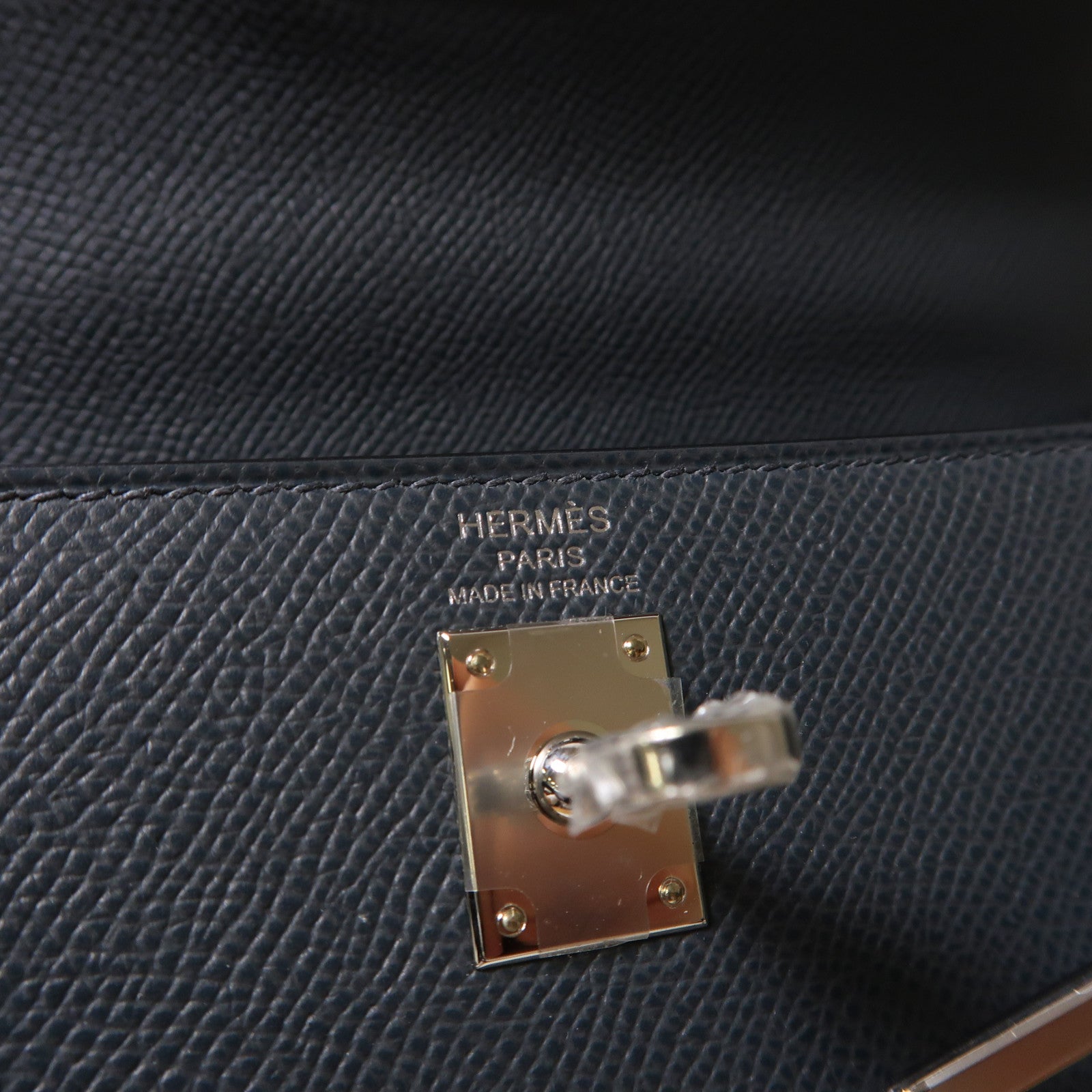HERMES 【激減優惠】Epsom皮革Kelly 25銀扣手挽肩背兩用袋Gris Misty靛藍色