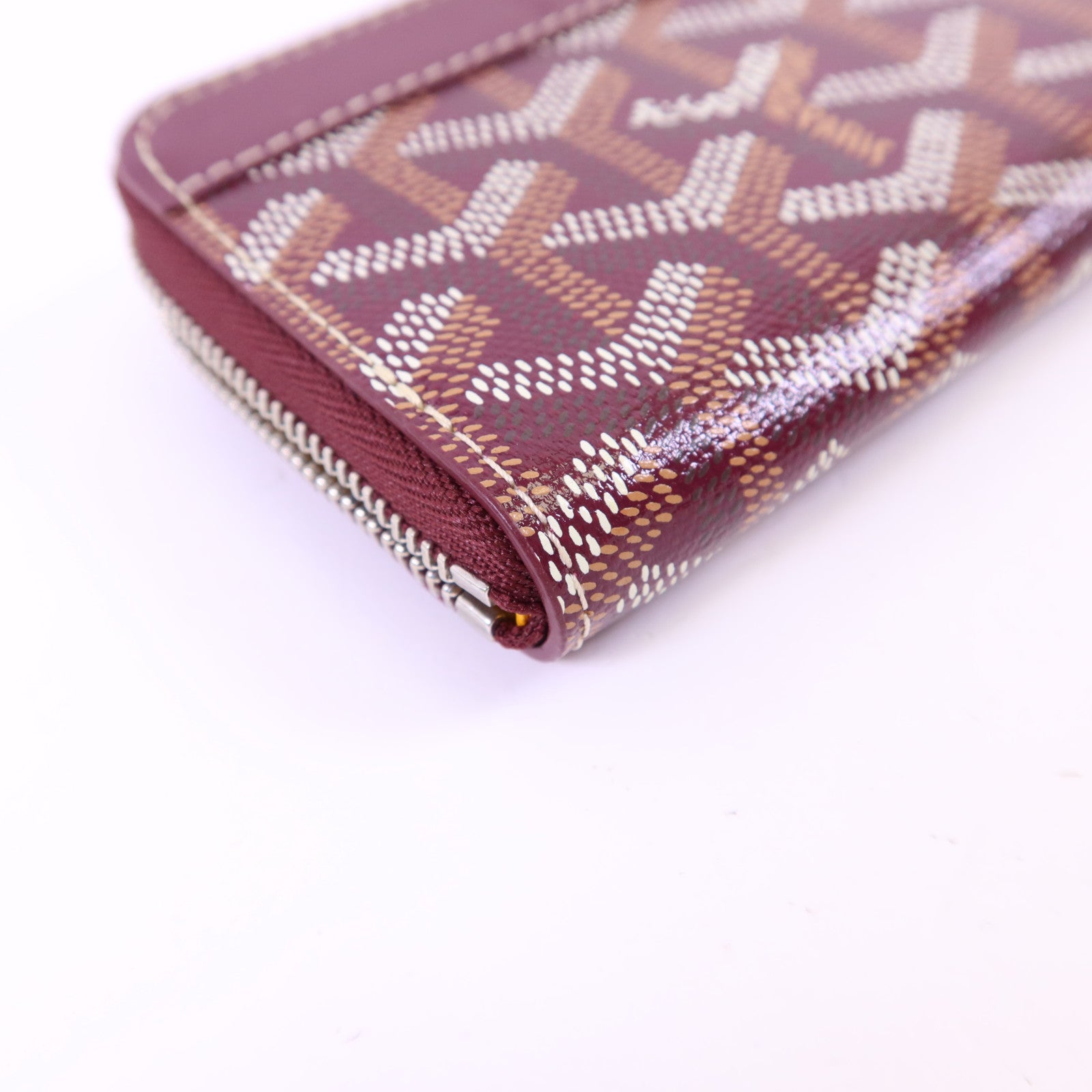 GOYARD 塗層帆布/牛皮皮革Matignon Mini Wallet銀扣錢包