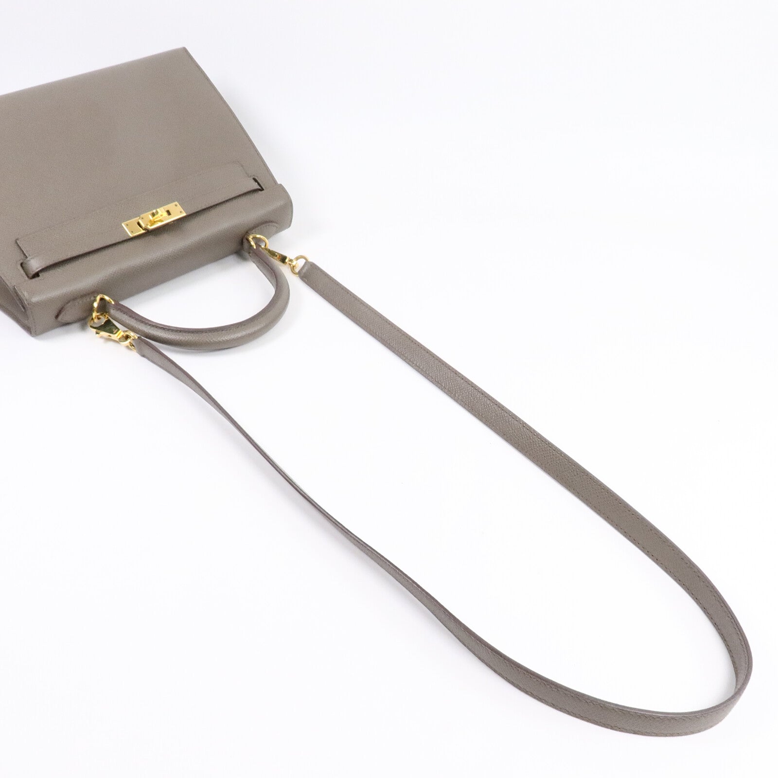 HERMES Epsom皮革Kelly 25手挽肩背兩用袋Etain