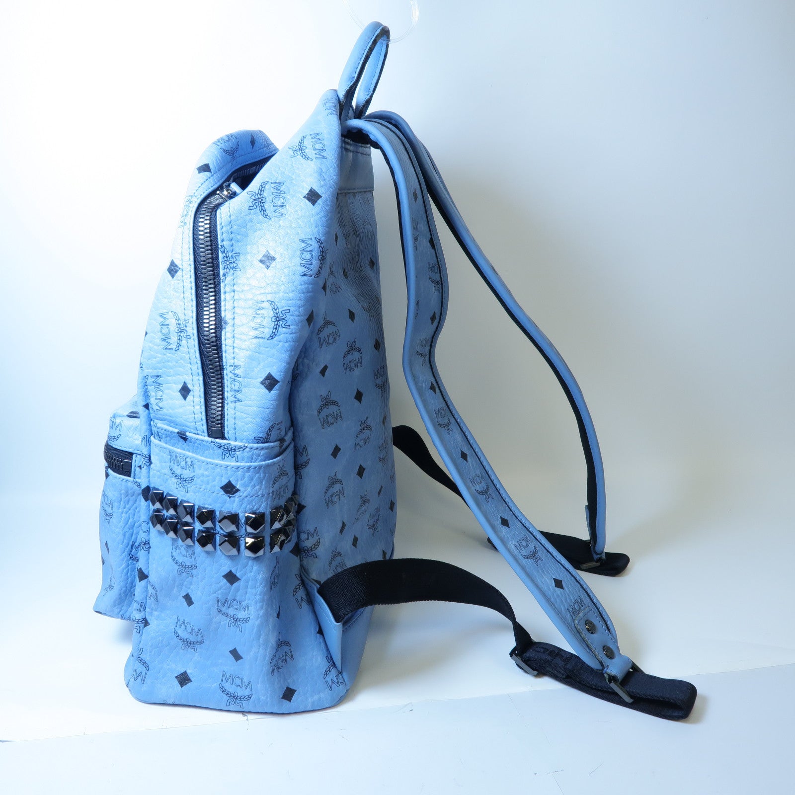 MCM 塗層帆布Backpack背包藍色