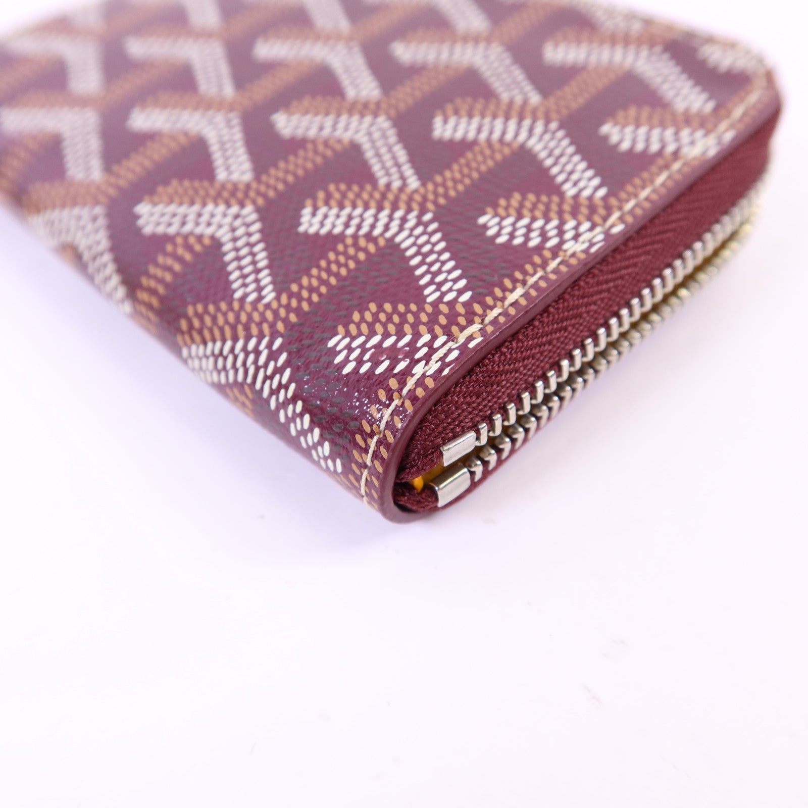 GOYARD 塗層帆布/牛皮皮革Matignon Mini Wallet銀扣錢包