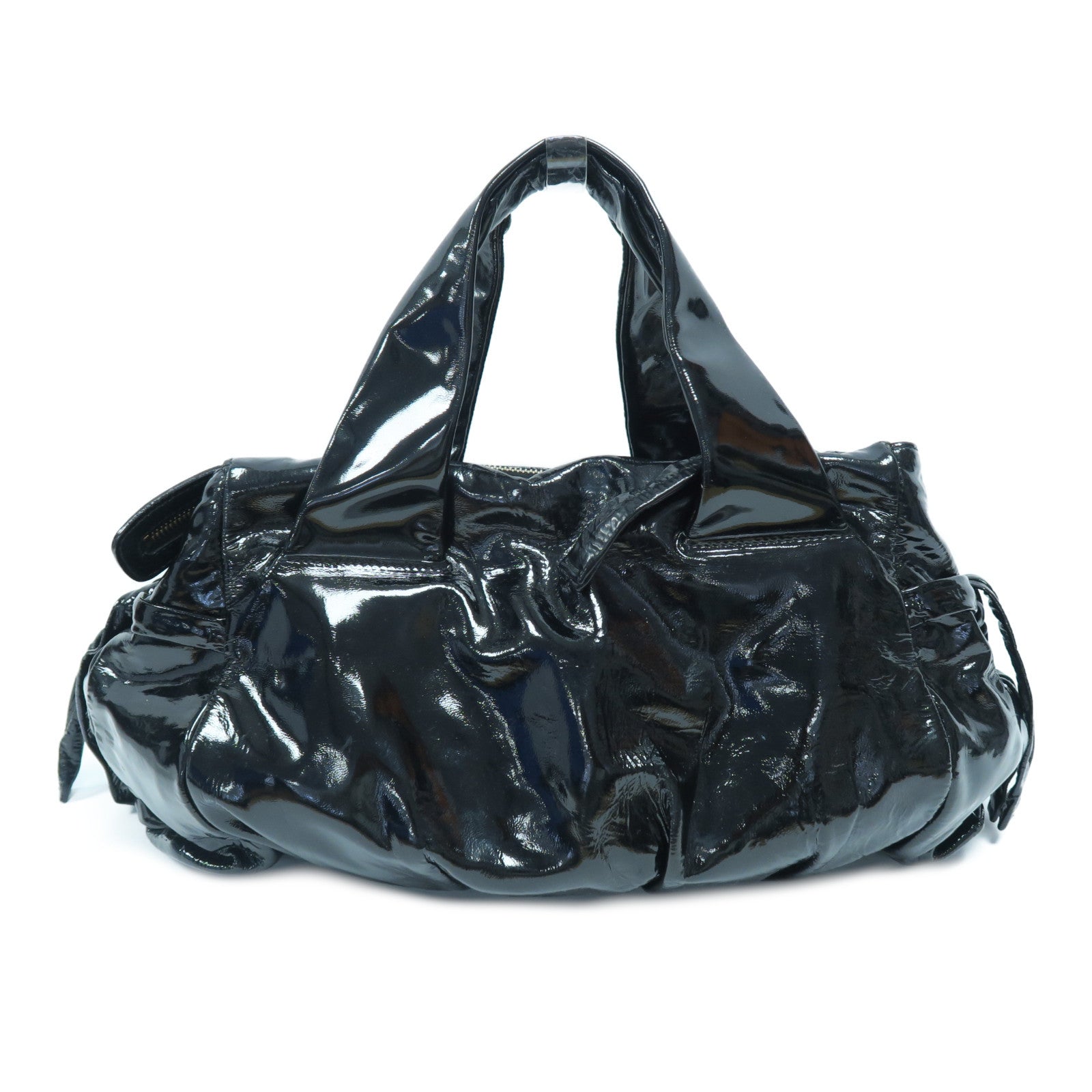 GUCCI 【激減優惠】漆皮皮革Hysteria Handbag金扣手挽袋黑色