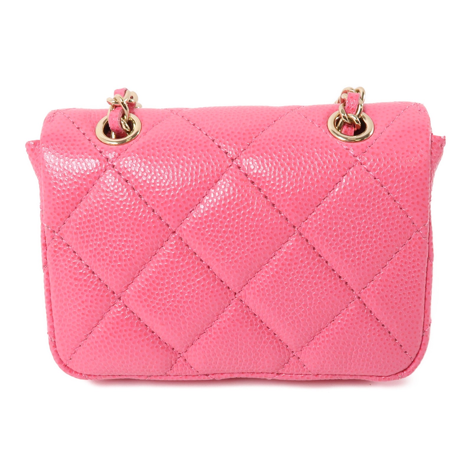 CHANEL 牛皮皮革Chain Waist Bag金扣腰包粉紅色