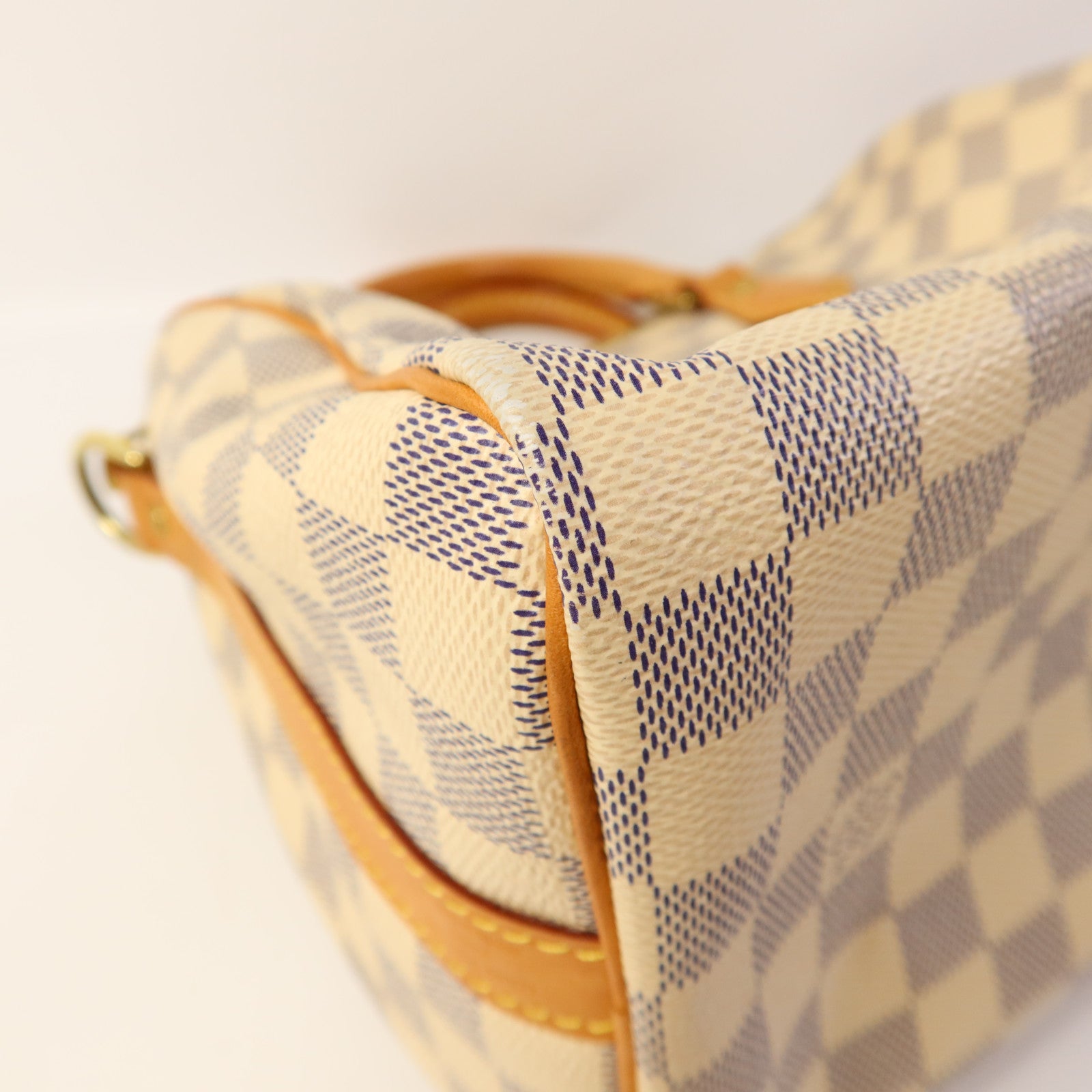 LOUIS VUITTON Damier Azur Speedy Bandouliere 25金扣手挽肩背兩用袋