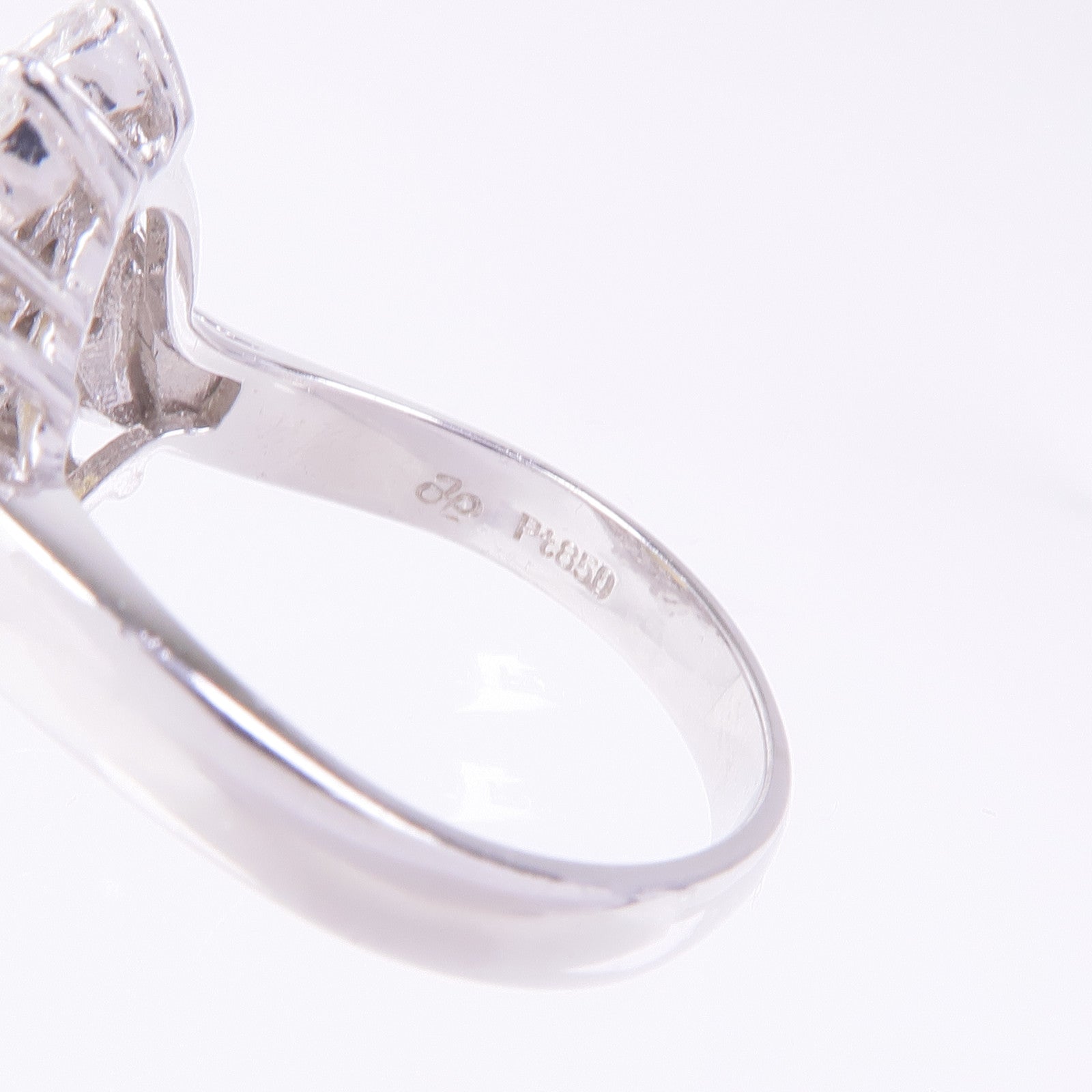 JEWELRY PT850鉑金Chrysoberyl Cats Eye Diamond Ring金綠玉貓眼/鑽石戒指US#6