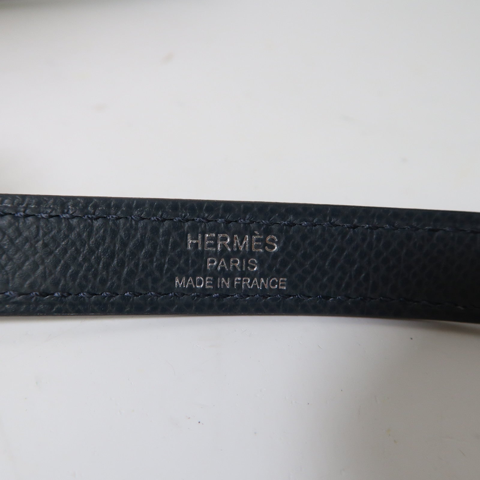 HERMES 【激減優惠】Epsom皮革Kelly 25銀扣手挽肩背兩用袋Gris Misty靛藍色