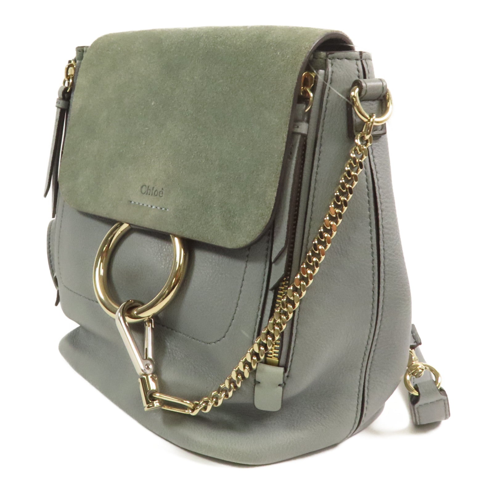 Chloe 【激減優惠】牛皮皮革/麂皮皮革Faye Backpack金扣背包肩背兩用袋