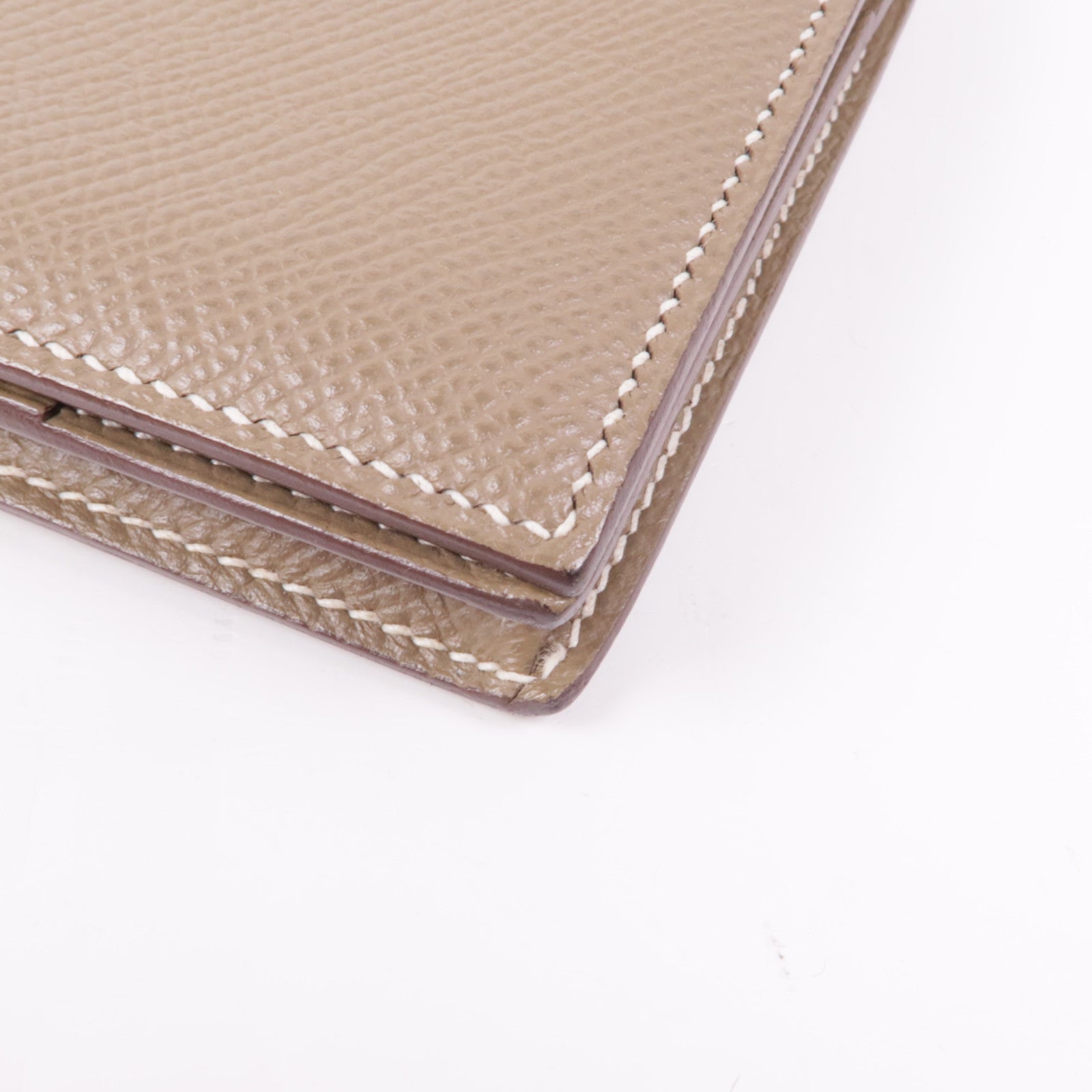 HERMES PHW Bearn Long Wallet Veau Epsom Leather Etoupe
