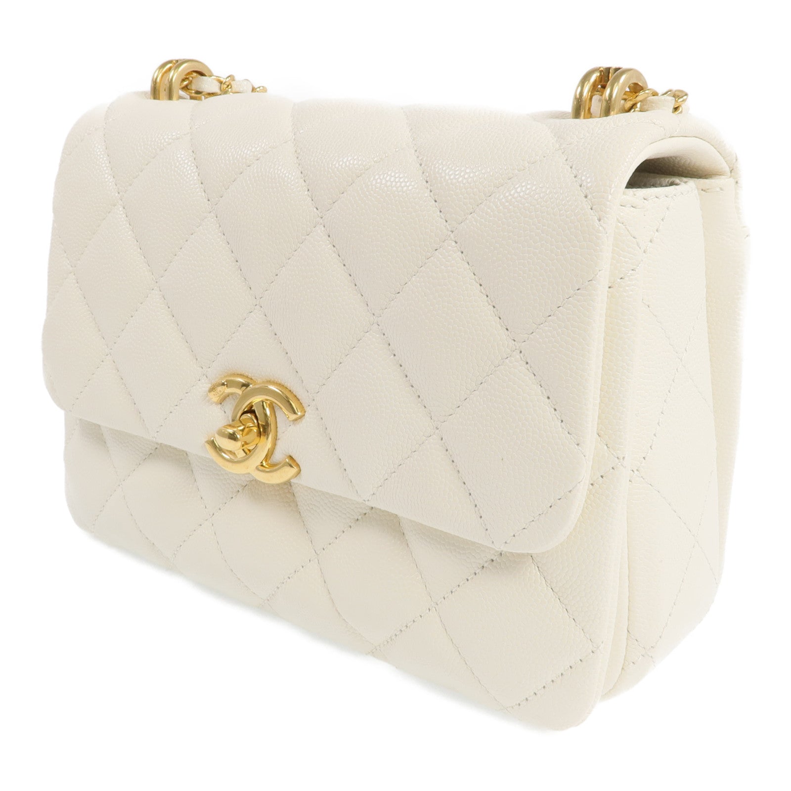 CHANEL 牛皮皮革Chain Shoulder Bag金扣鏈帶肩背袋