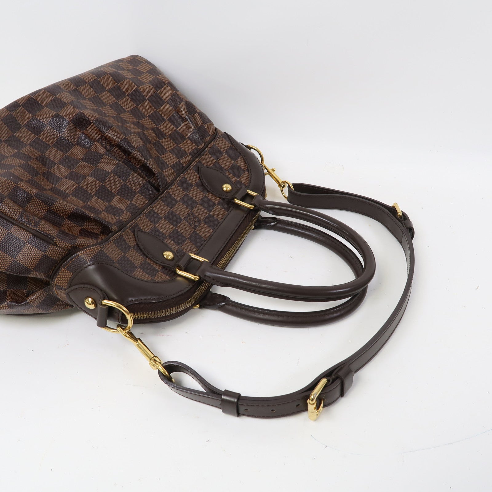 LOUIS VUITTON 【激減優惠】Damier Trevi PM金扣手挽肩背兩用袋啡色