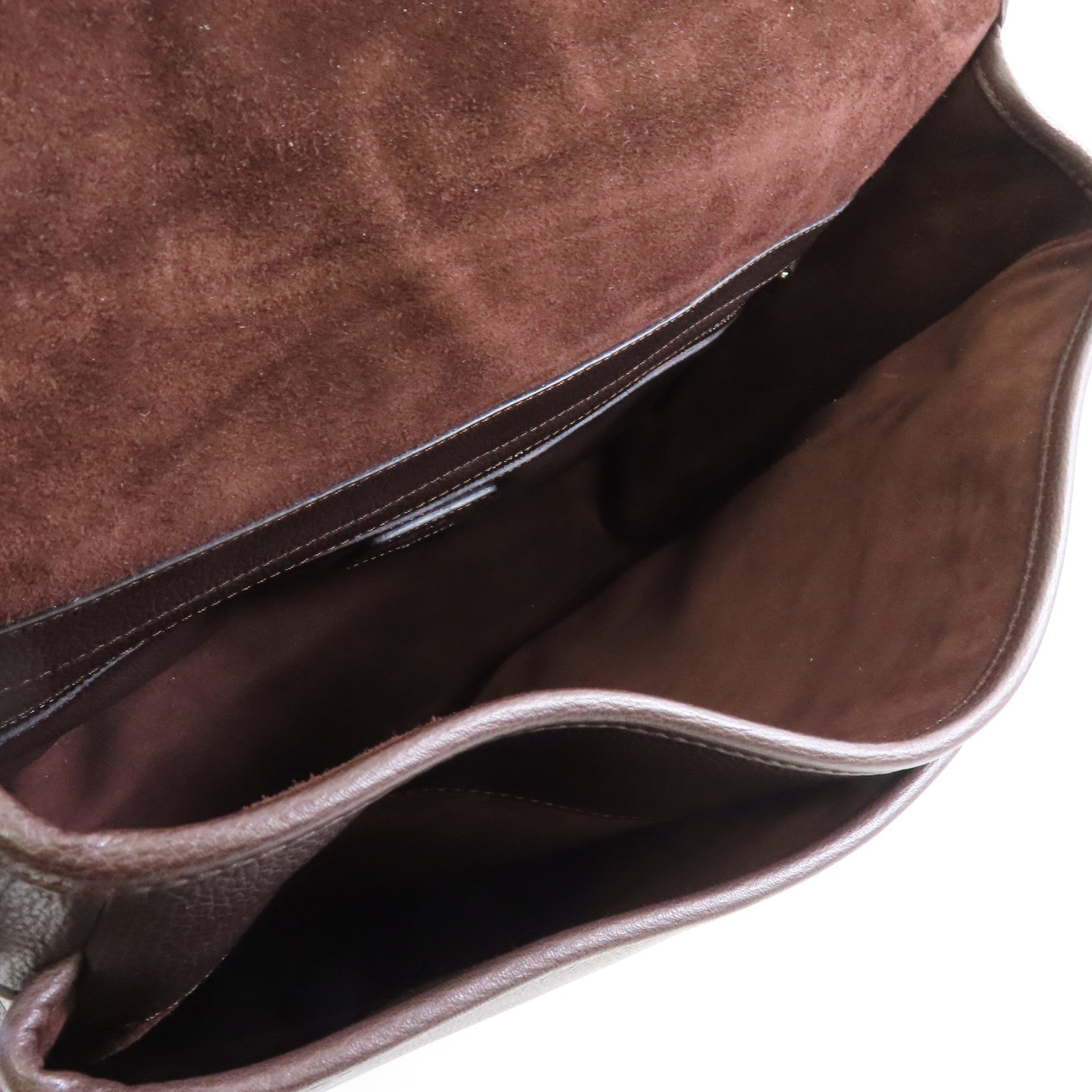 LOEWE 牛皮皮革Shoulder Bag銀扣肩背袋啡色