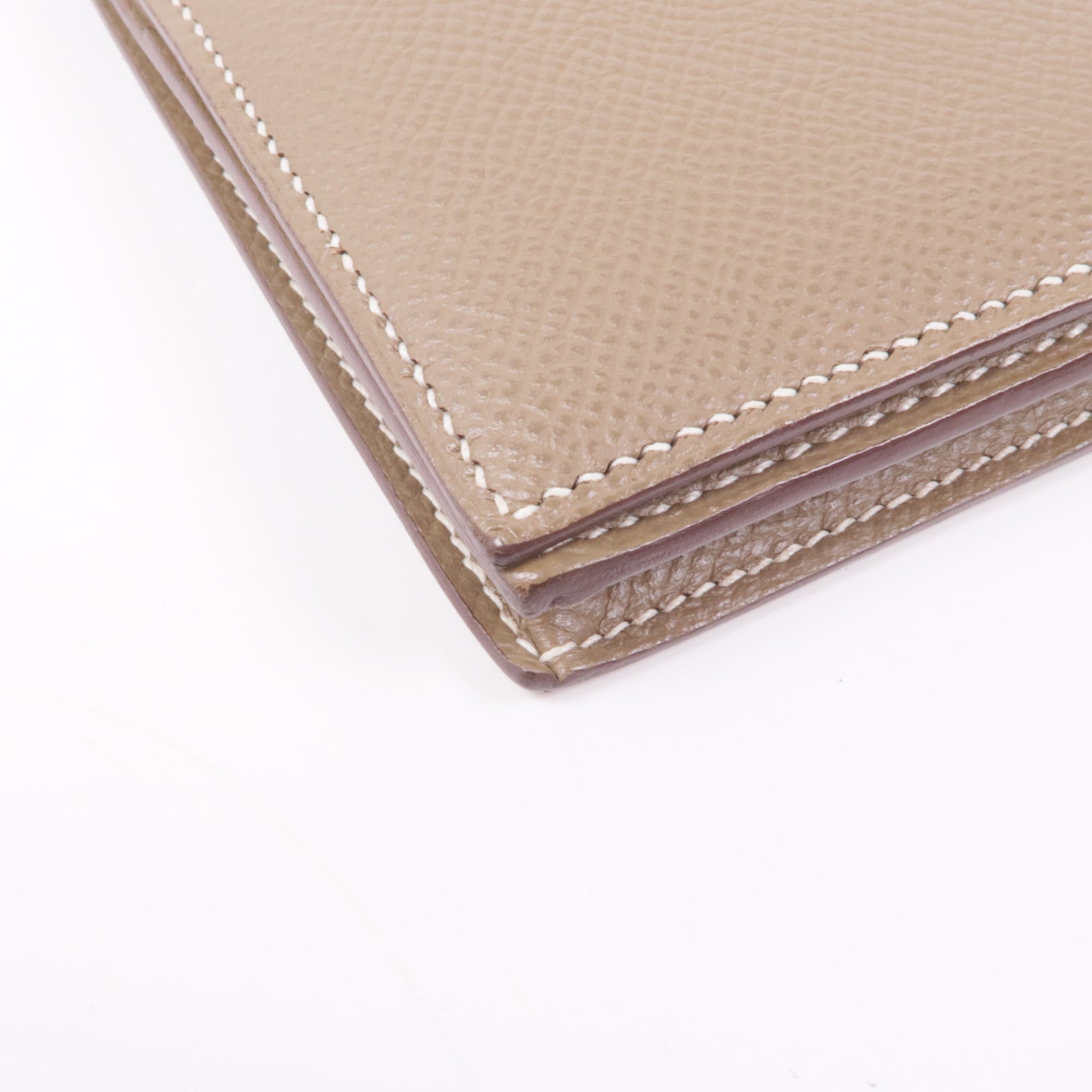 HERMES PHW Bearn Long Wallet Veau Epsom Leather Etoupe