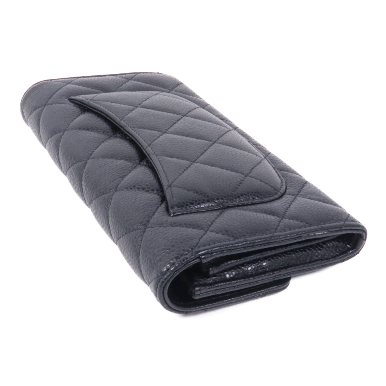 CHANEL 牛皮皮革Long Wallet金扣長錢包