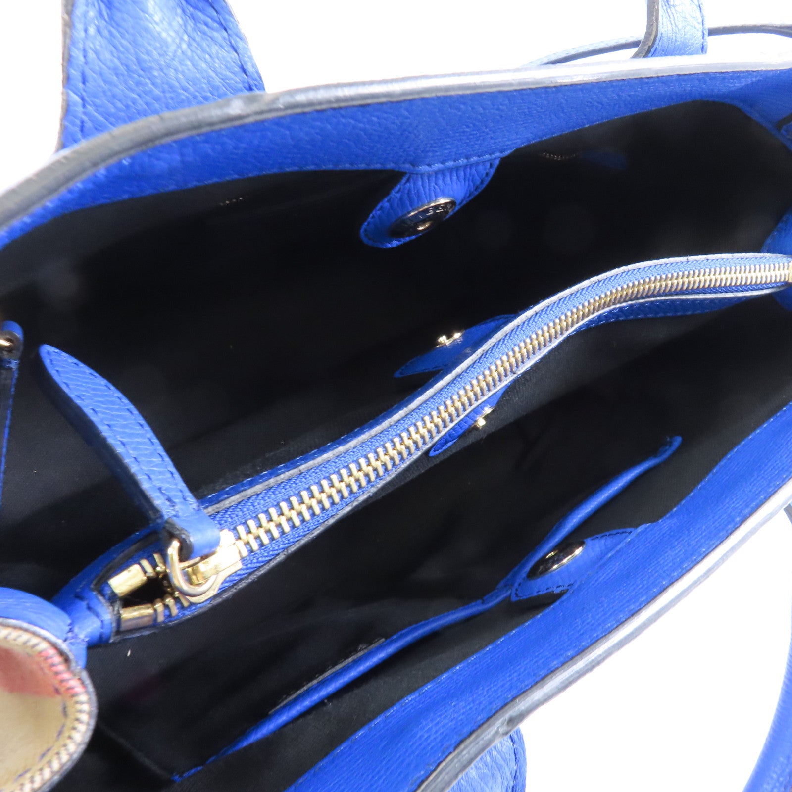BURBERRY 牛皮皮革2way Shoulder Bag金扣手挽肩背兩用袋藍色
