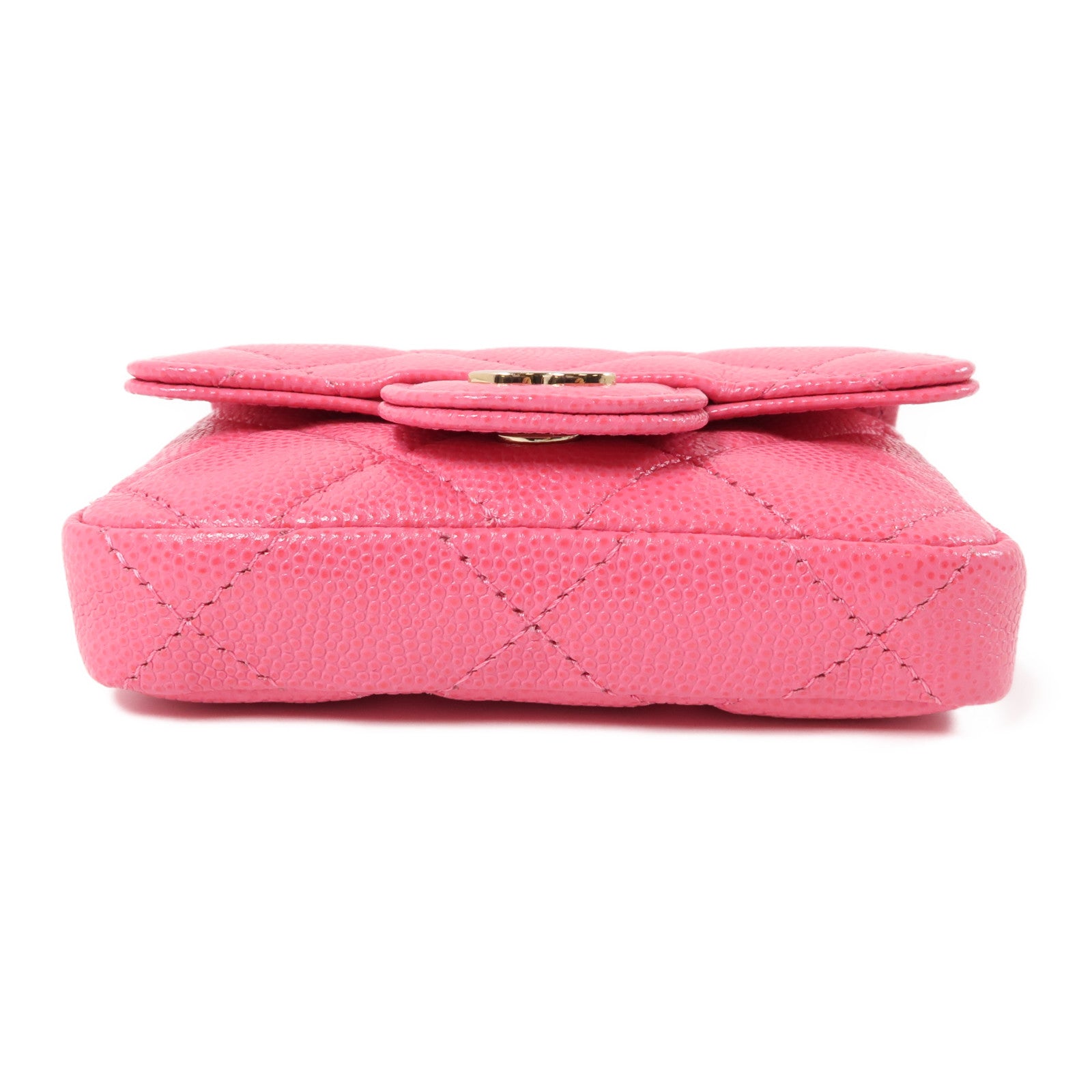 CHANEL 牛皮皮革Chain Waist Bag金扣腰包粉紅色