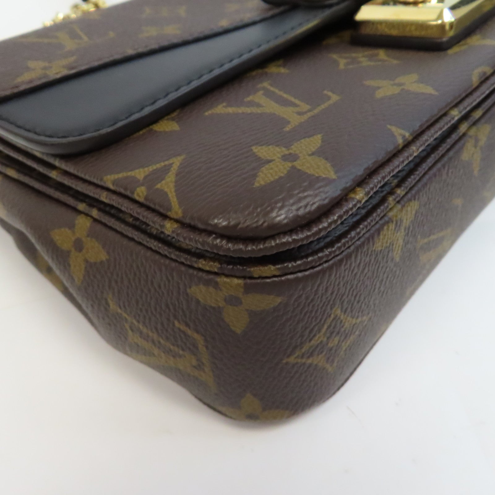 LOUIS VUITTON Monogram Marceau金扣鏈帶肩背袋啡色