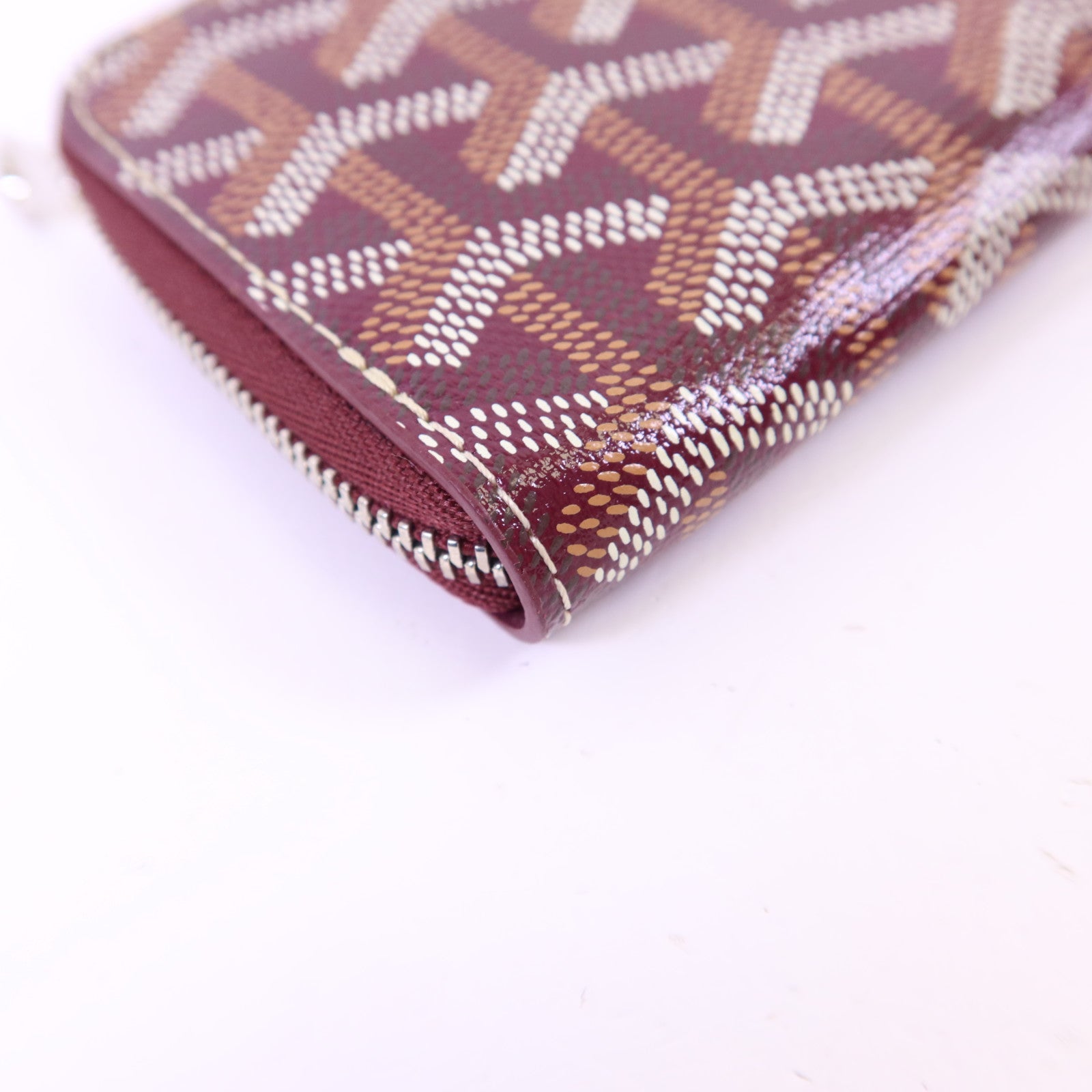 GOYARD 塗層帆布/牛皮皮革Matignon Mini Wallet銀扣錢包