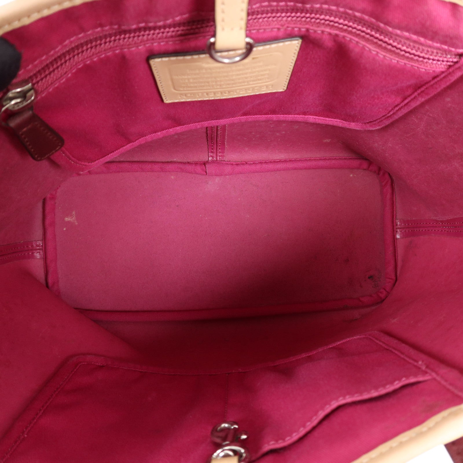 COACH 牛皮皮革Tote Bag銀扣手挽袋