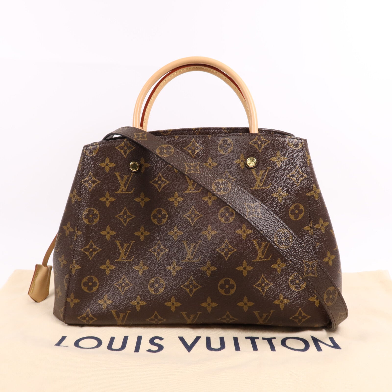 LOUIS VUITTON Monogram Montaigne MM金扣手挽肩背兩用袋