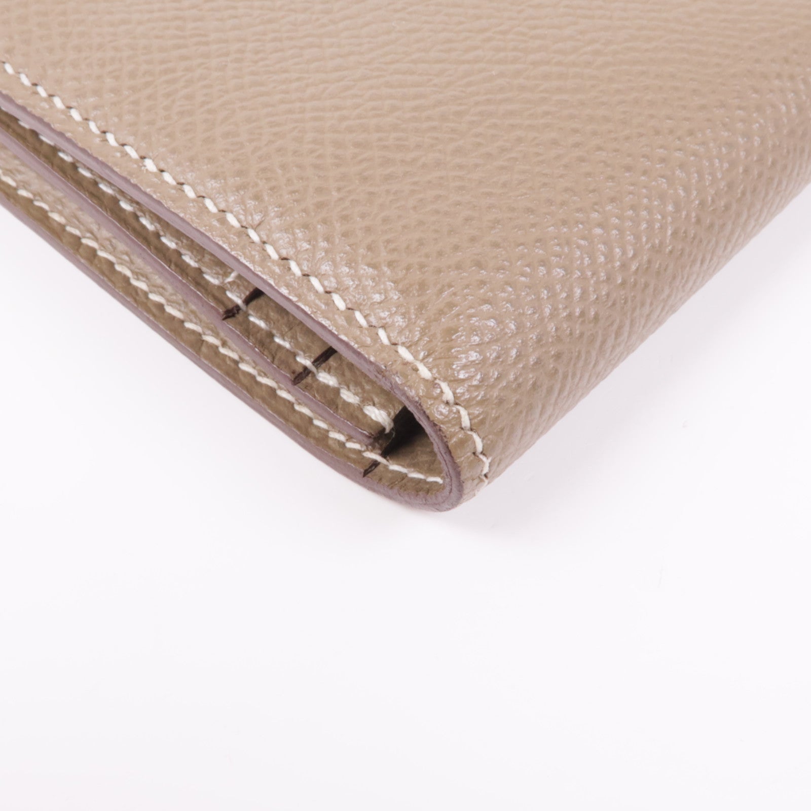 HERMES PHW Bearn Long Wallet Veau Epsom Leather Etoupe