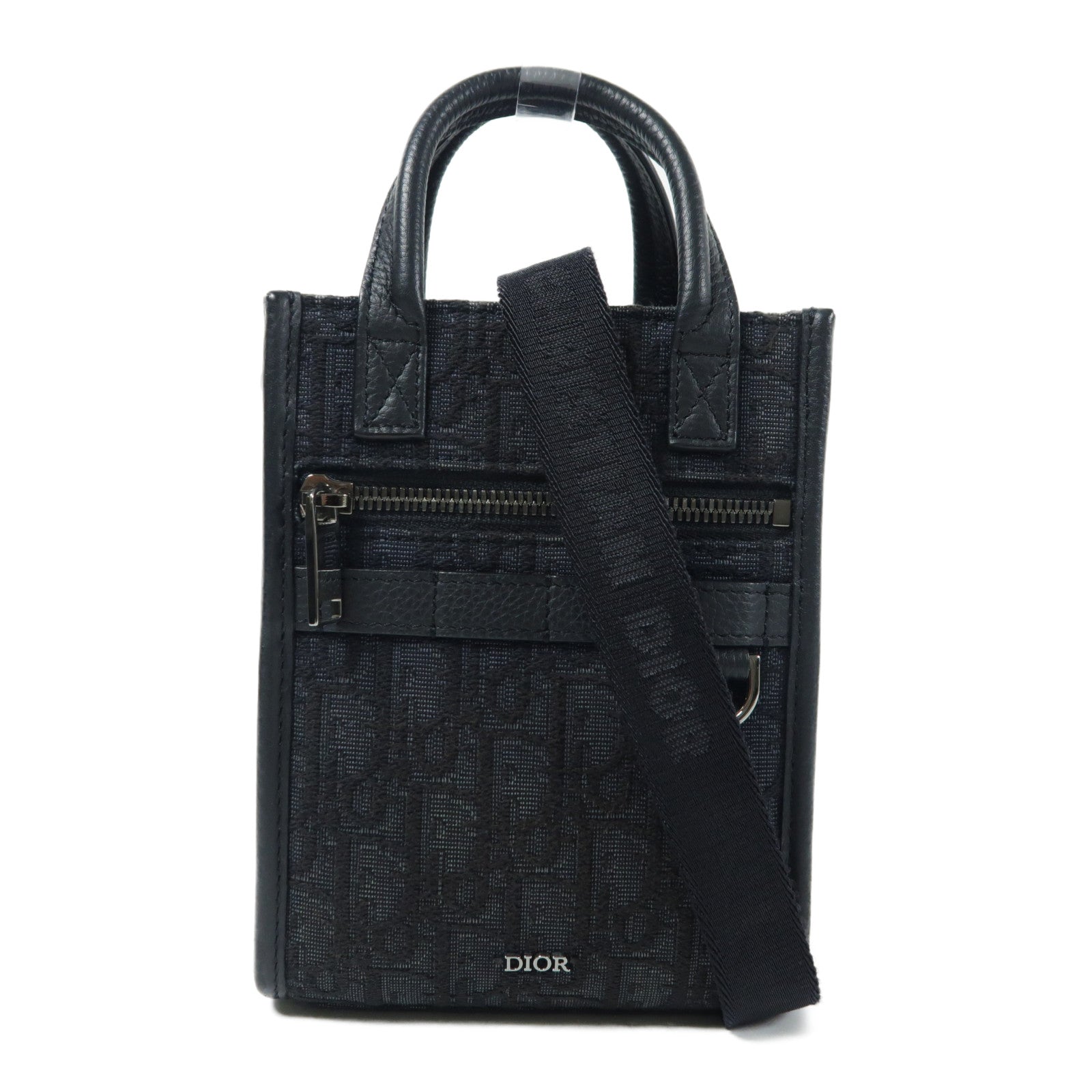 Dior 【激減優惠】帆布Safari North-South Mini Tote Bag銀扣手挽肩背兩用袋