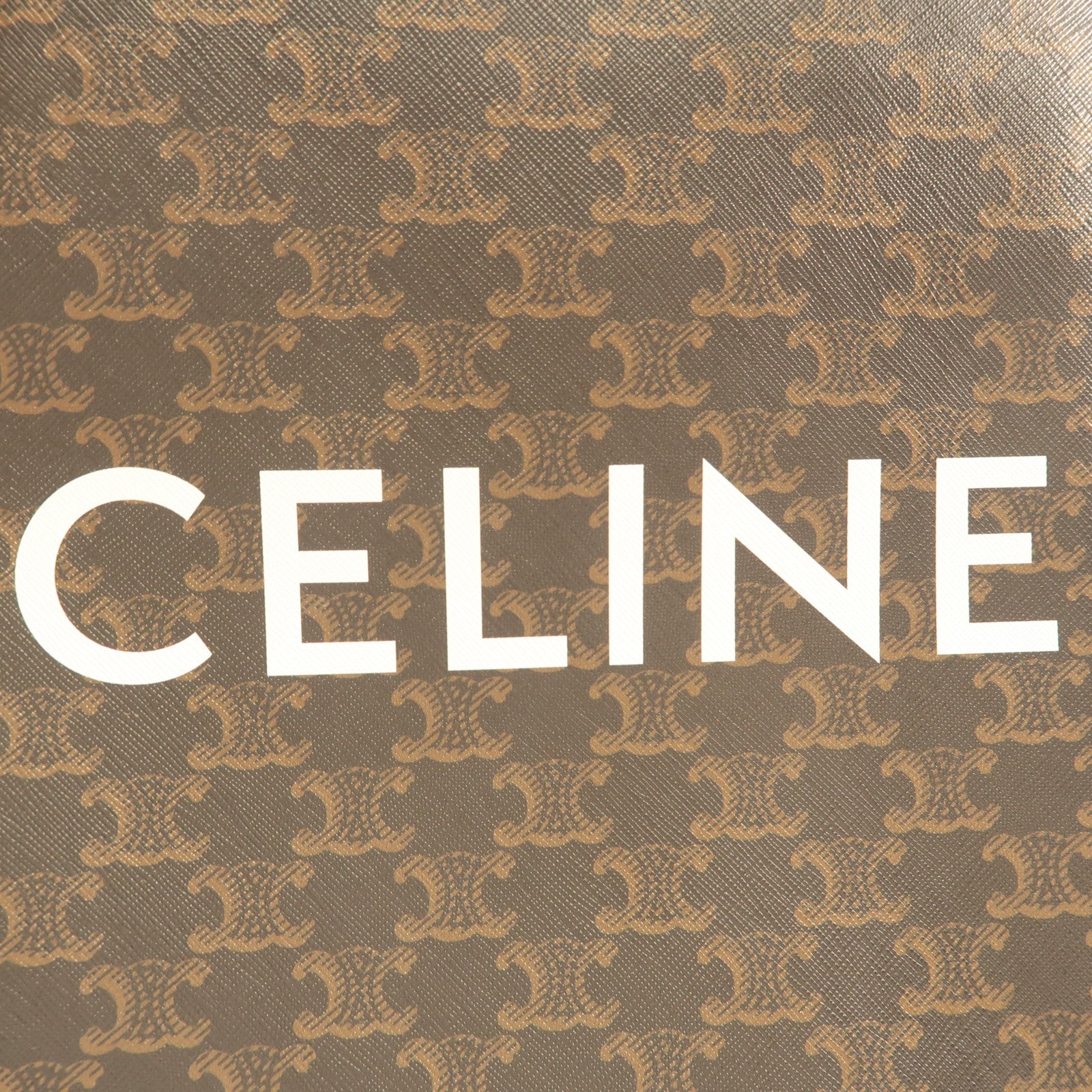 CELINE 塗層帆布Cabas Triomphe金扣手挽肩背兩用袋