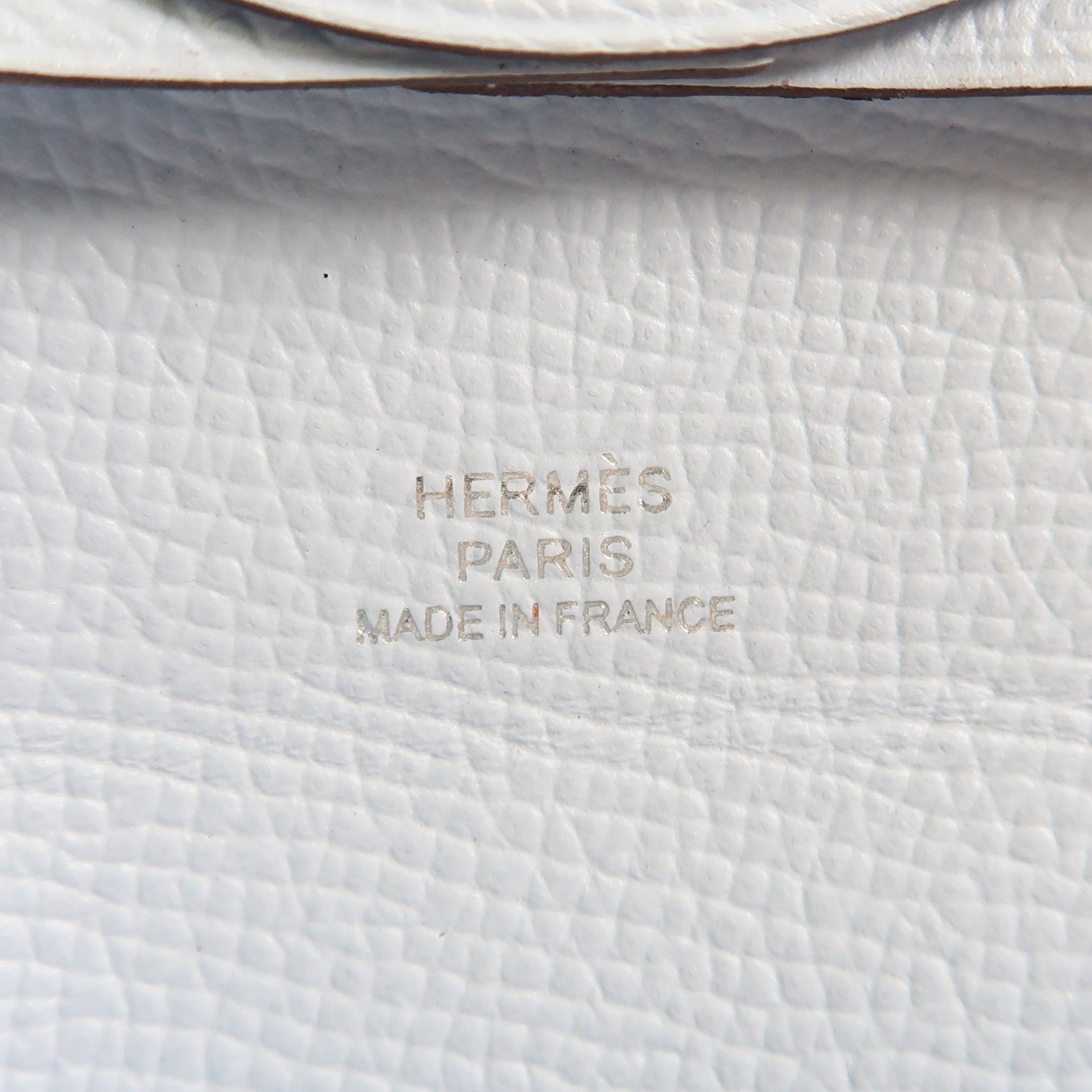 HERMES Epsom皮Bastia Change Purse銀扣零錢包Bleu Pale淺藍色