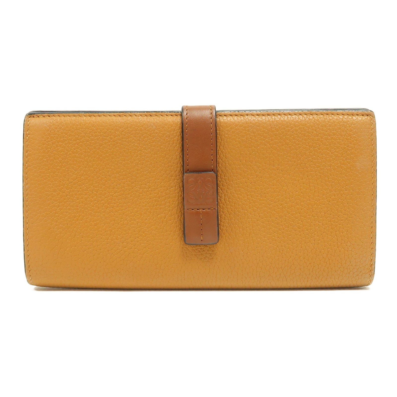 LOEWE 【激減優惠】牛皮皮革Long Wallet銀扣長錢包啡色
