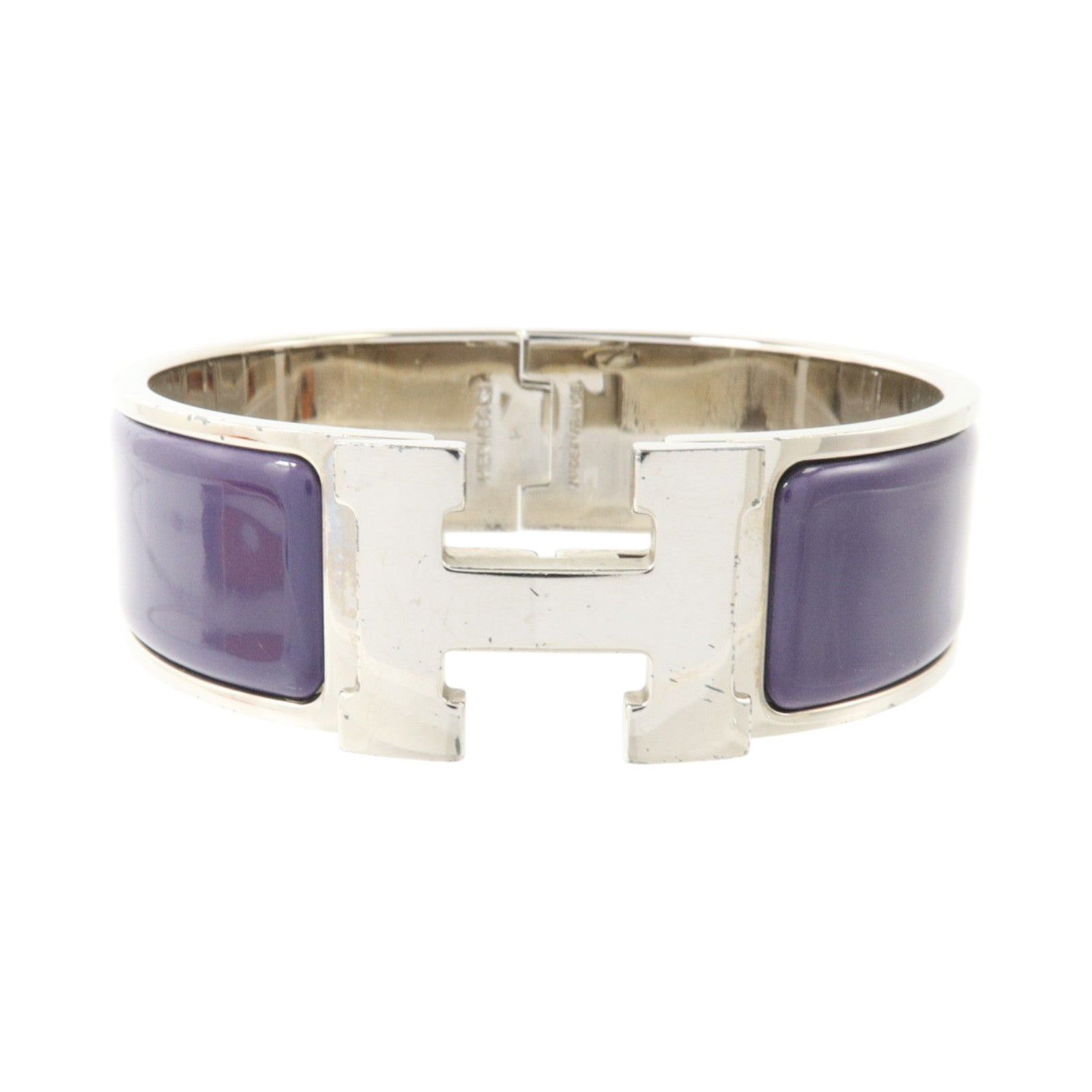 HERMES 金屬/琺瑯Clic-Clac H Bracelet銀扣手鏈