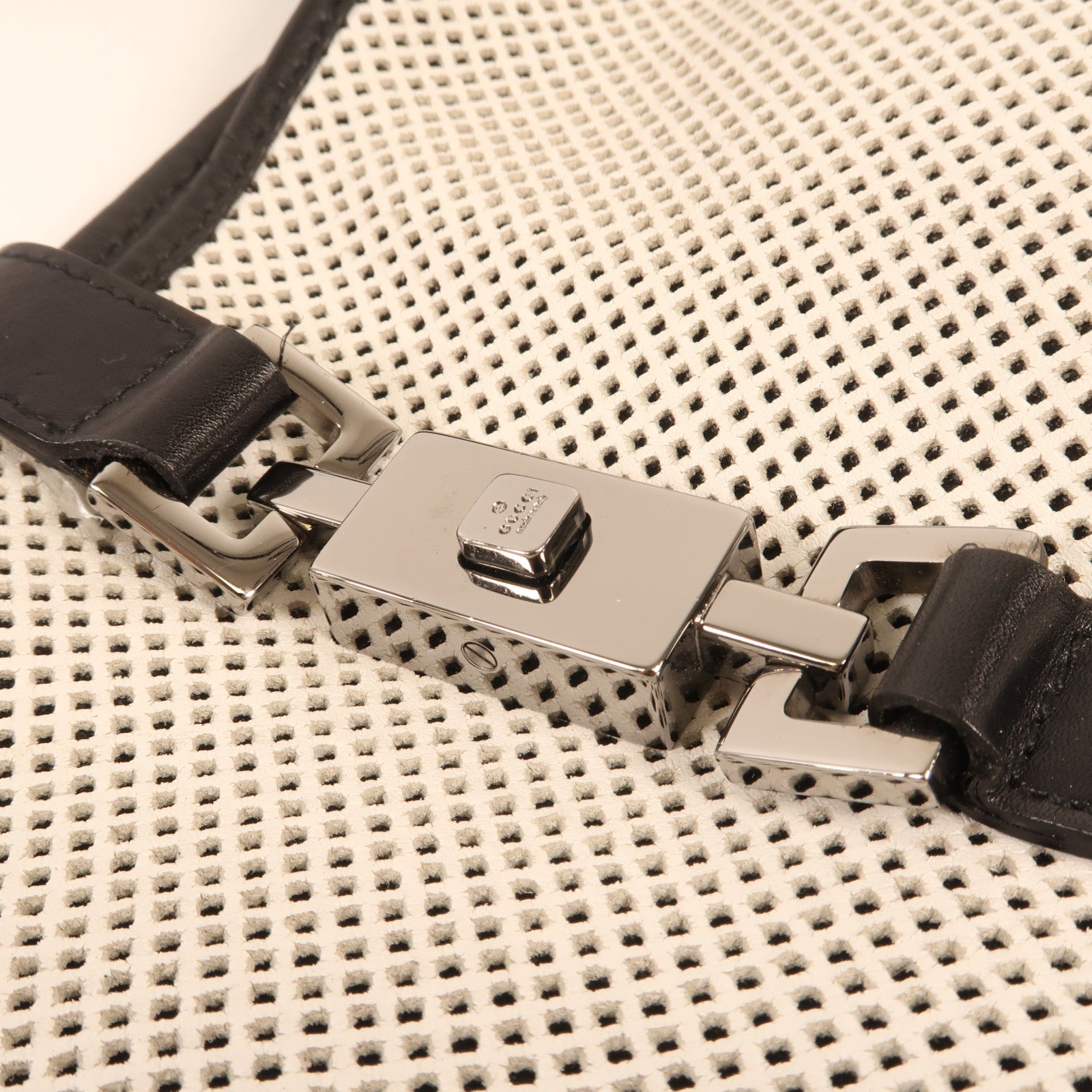 GUCCI 帆布Shoulder Bag銀扣肩背袋