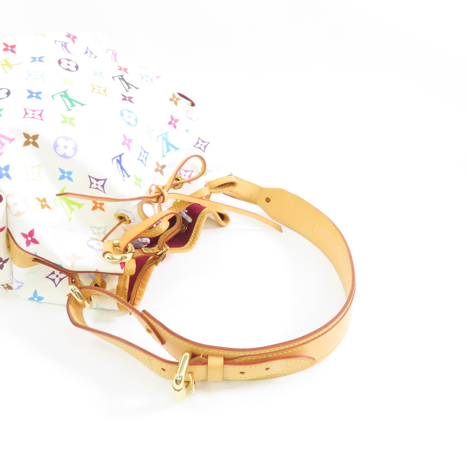 LOUIS VUITTON Monogram Multicolore Petit Noe金扣肩背袋白色/彩色