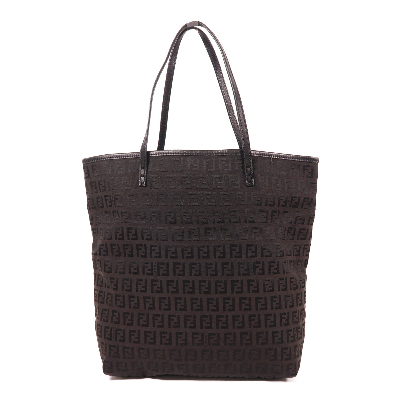 FENDI 帆布Shoulder Bag銀扣肩背袋啡色
