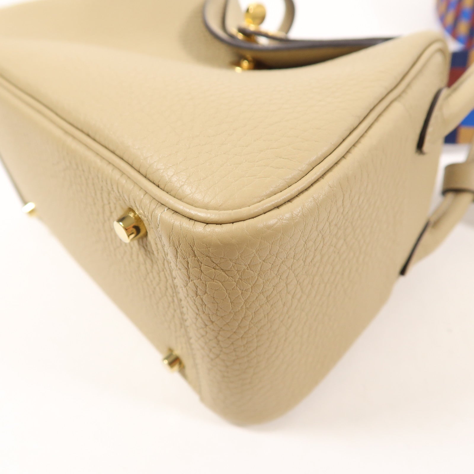 HERMES Clemence皮革Mini Lindy金扣手挽肩背兩用袋Trench
